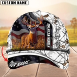 Blisscorners Best USA Flag Pattern Deer Hunting Camouflage Multicolor Personalized Name 3D Cap