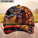 Blisscorners Best USA Flag Pattern Deer Hunting Camouflage Multicolor Personalized Name 3D Cap