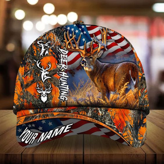 Blisscorners Camohide Deer Hunting Flat Personalized Cap