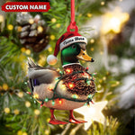 Blisscorners Personalized Duck Acrylic Christmas Ornament Funny Custom Hunting Tree Decoration For Hunters LM0110