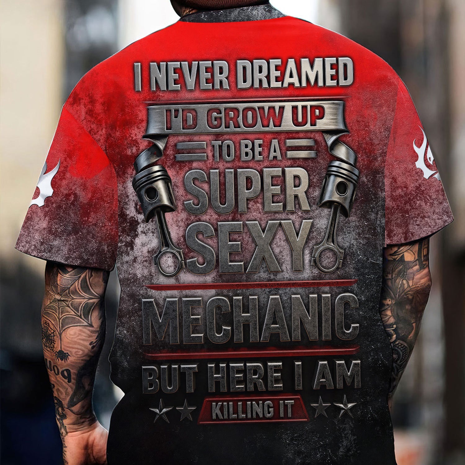 Blisscorners Custom Name Mechanic Shirt I Never Dreamed I'd Grow Up To Be A Super Sexy Mechanic T Shirt