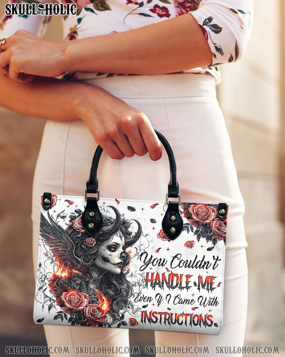 BLISSCORNERS YOU COULDN'T HANDLE ME LEATHER HANDBAG