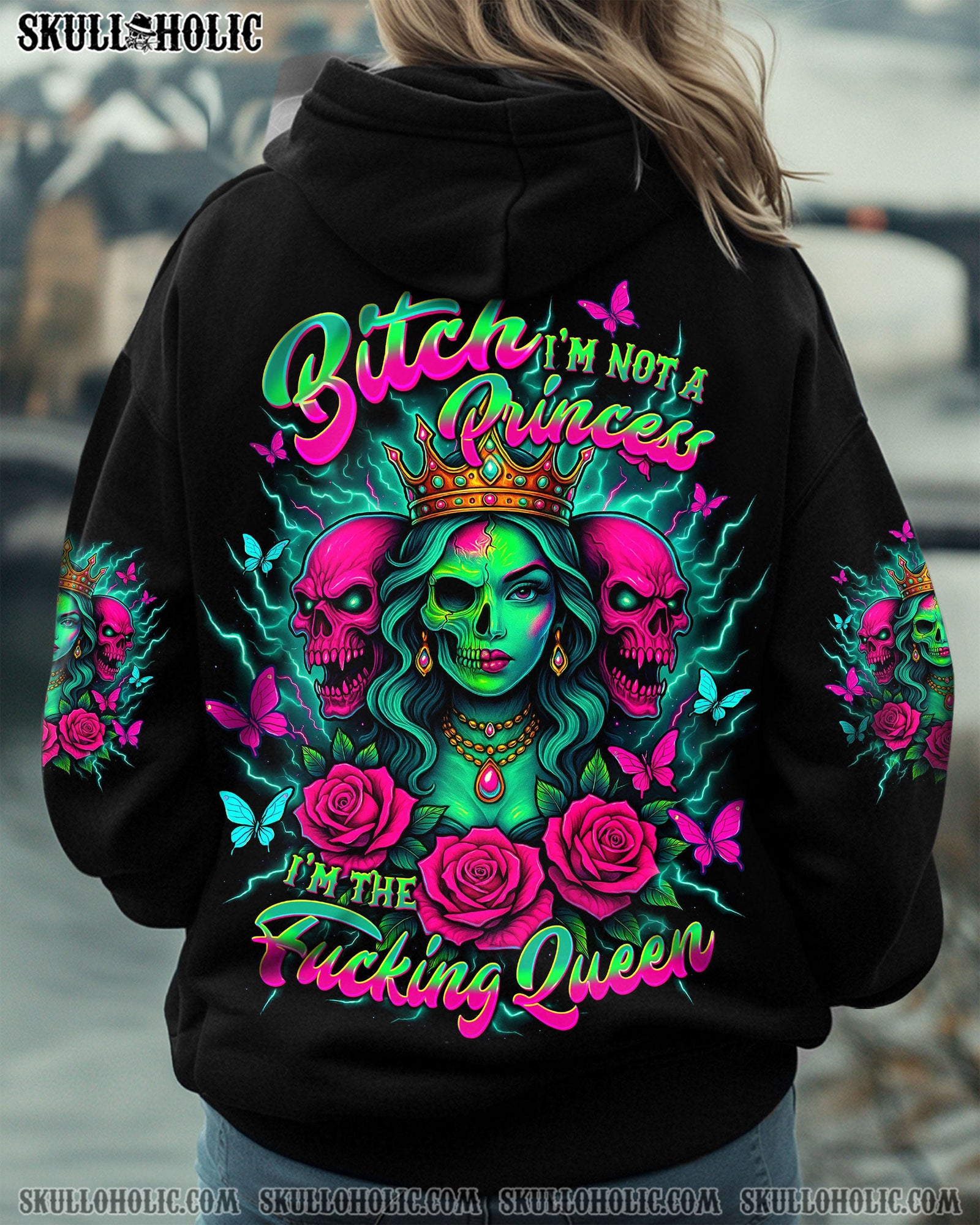 BLISSCORNERS I'M THE F QUEEN SKULL LADY ALL OVER PRINT
