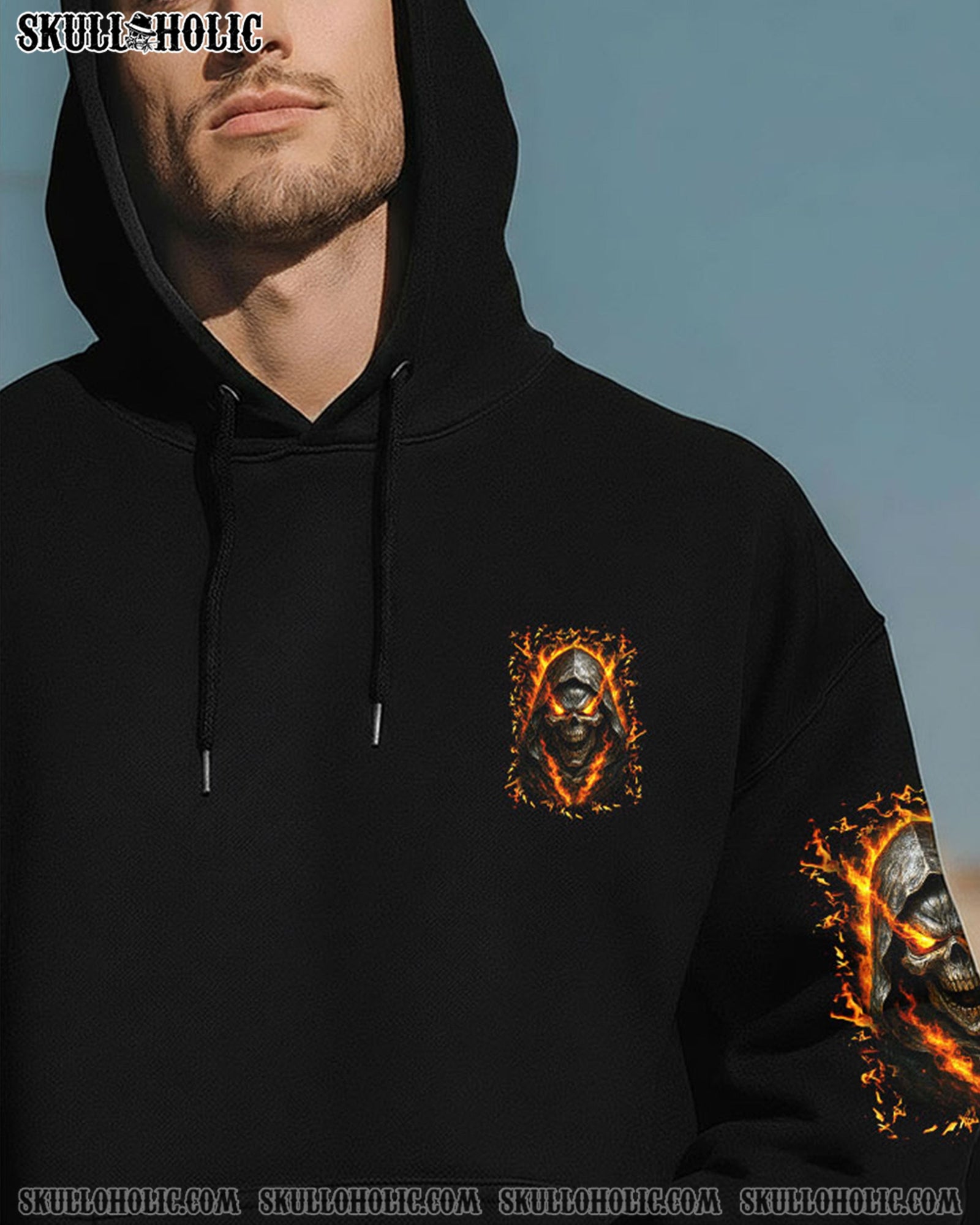 BLISSCORNERS I'M NOT ANTI-SOCIAL MAD REAPER SKULL ALL OVER PRINT