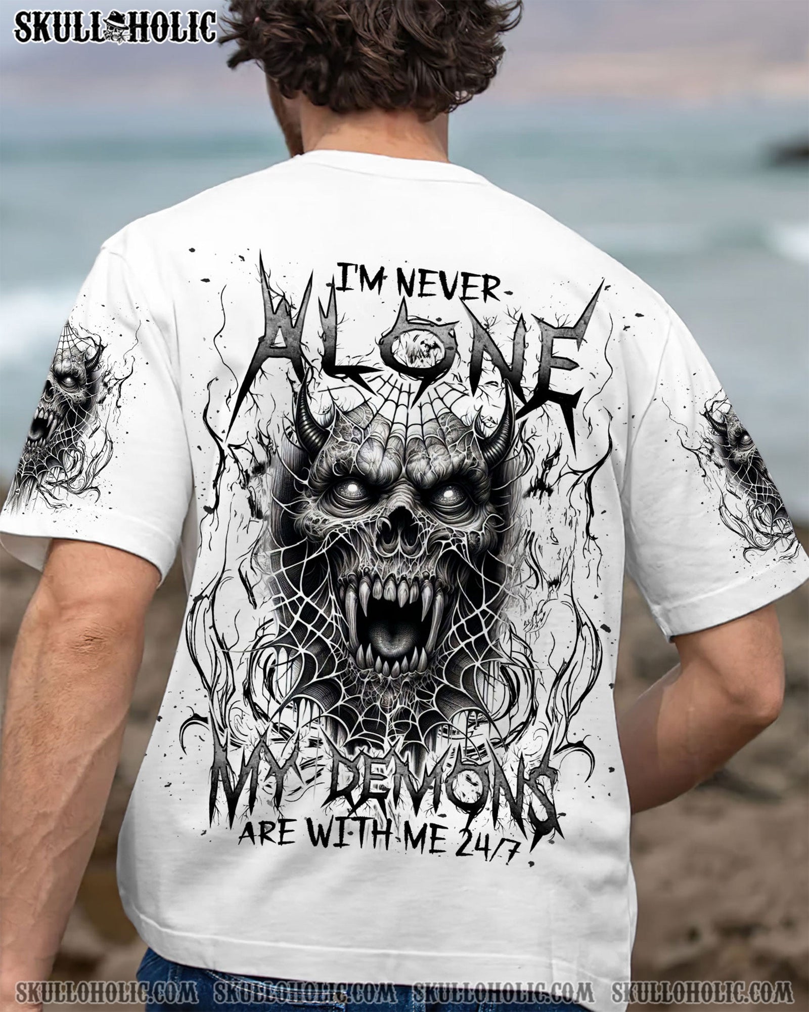 BLISSCORNERS I'M NEVER ALONE MY DEMONS ARE WITH ME 24/7 ALL OVER PRINT