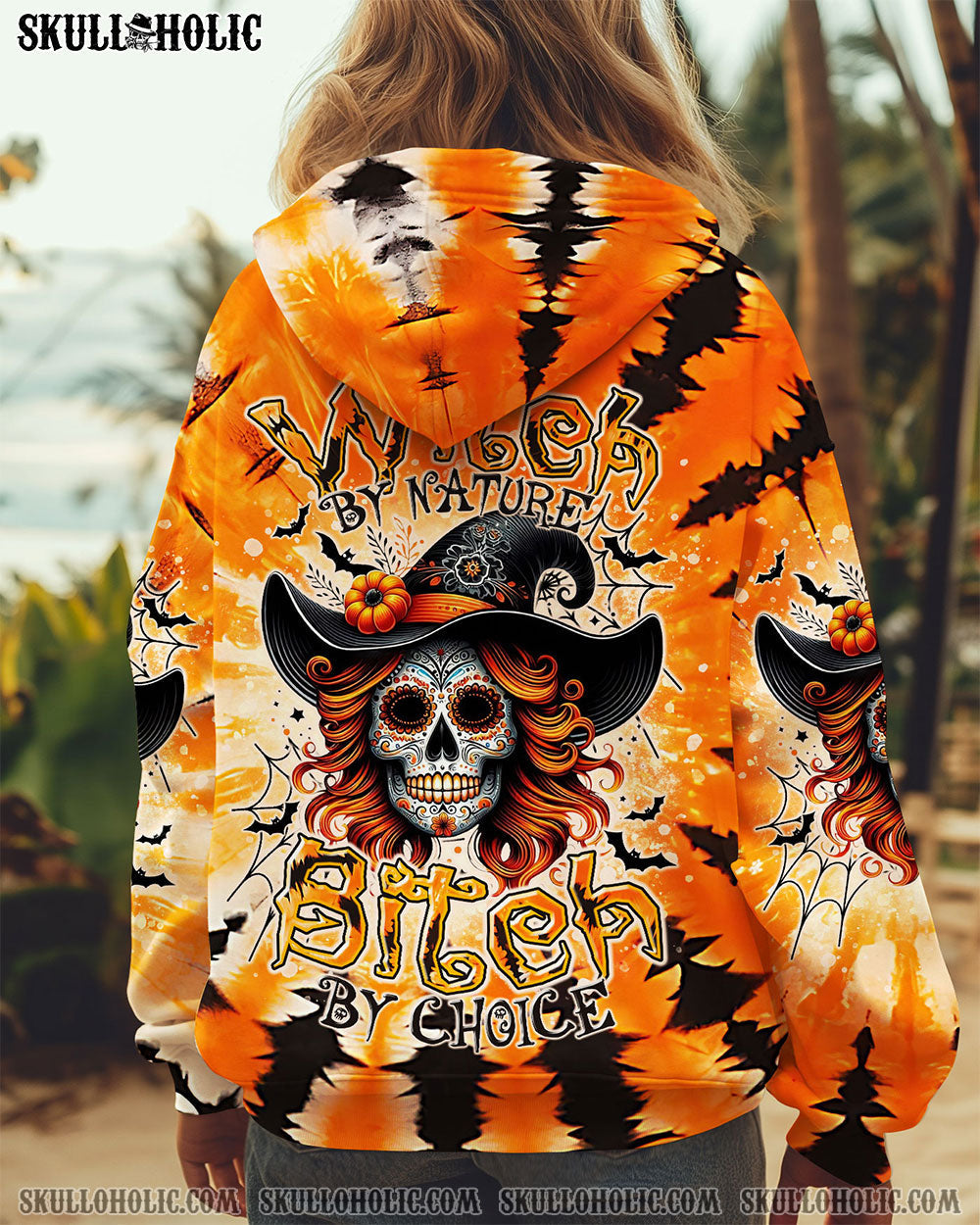 BLISSCORNERS WITCH BY NATURE B BY CHOICE TIE DYE HALLOWEEN ALL OVER PRINT