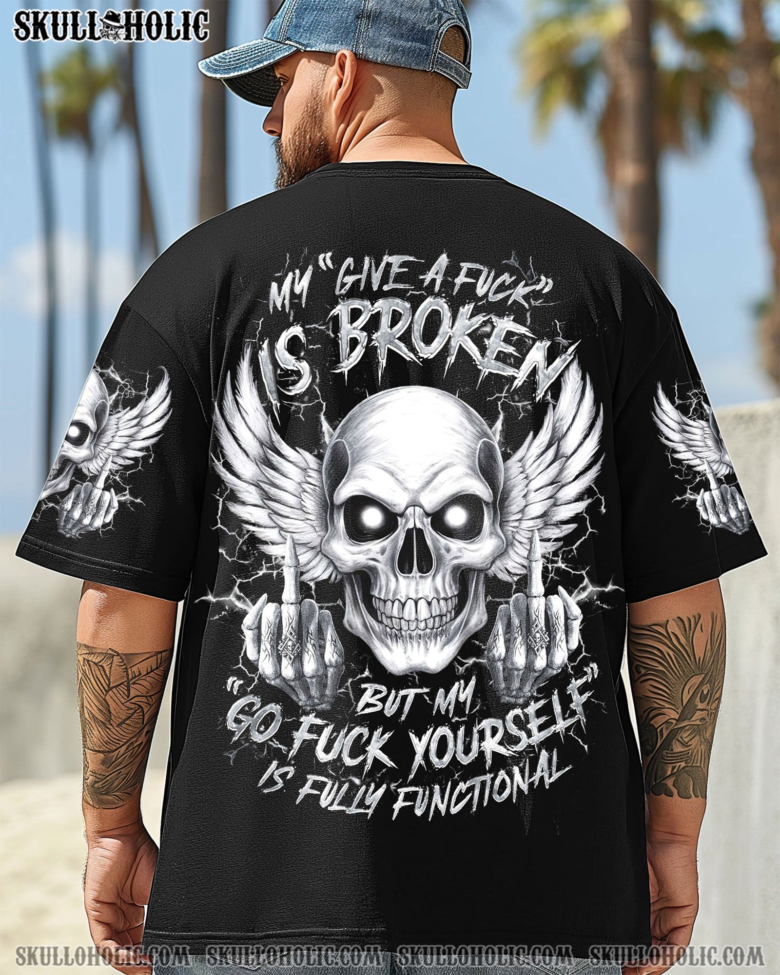 BLISSCORNERS MY GIVE A F IS BROKEN SKULL ALL OVER PRINT
