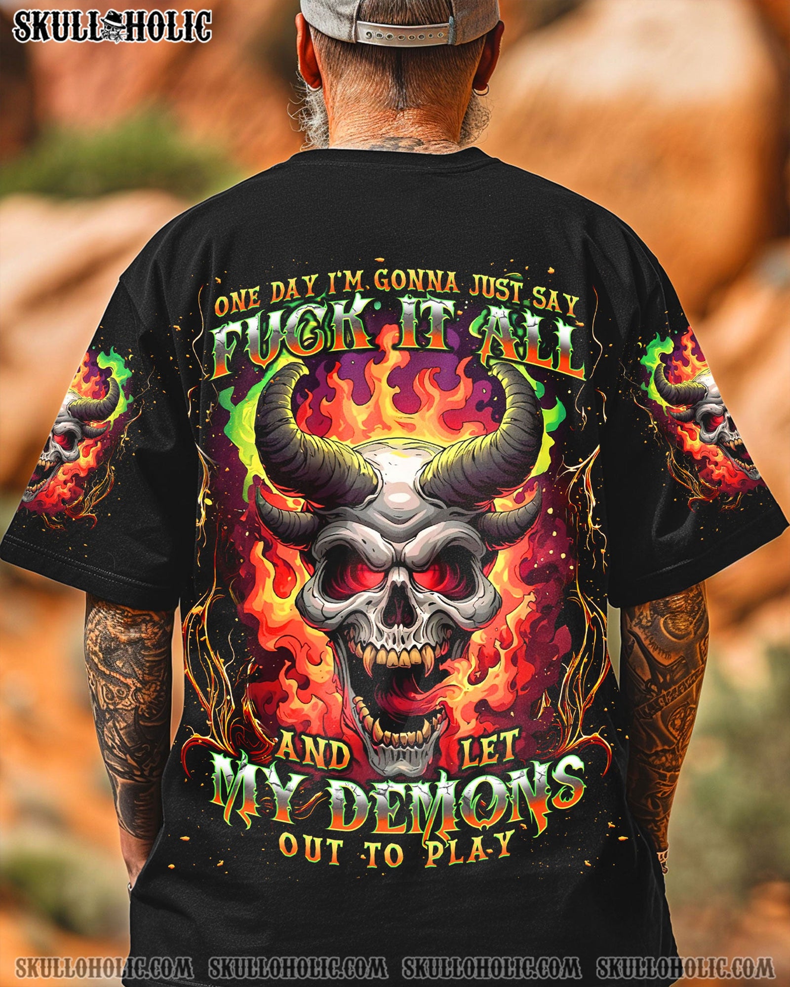 BLISSCORNERS ONE DAY I'M GONNA JUST SAY SKULL ALL OVER PRINT
