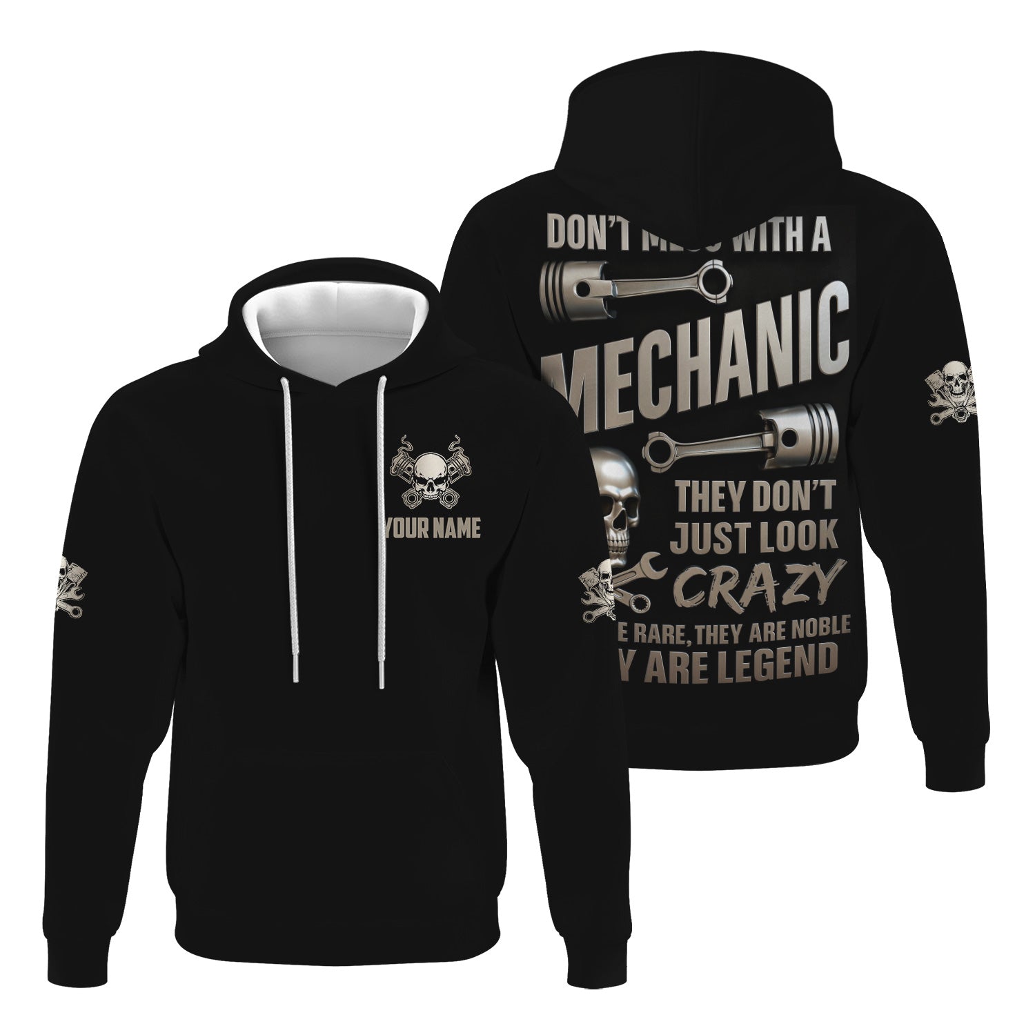 Blisscorners Funny Vintage Mechanic Shirt Don't Mess With A Mechanic Black T Shirt