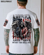 BLISSCORNERS AMERICA LIVE IT LOVE IT OR GET THE HELL OUT ALL OVER PRINT