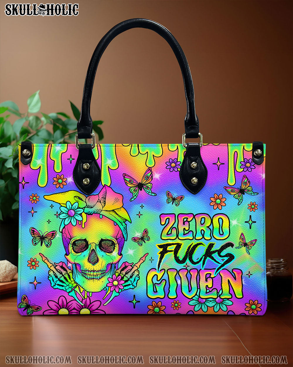 BLISSCORNERS ZERO F GIVEN SKULL TIE DYE LEATHER HANDBAG