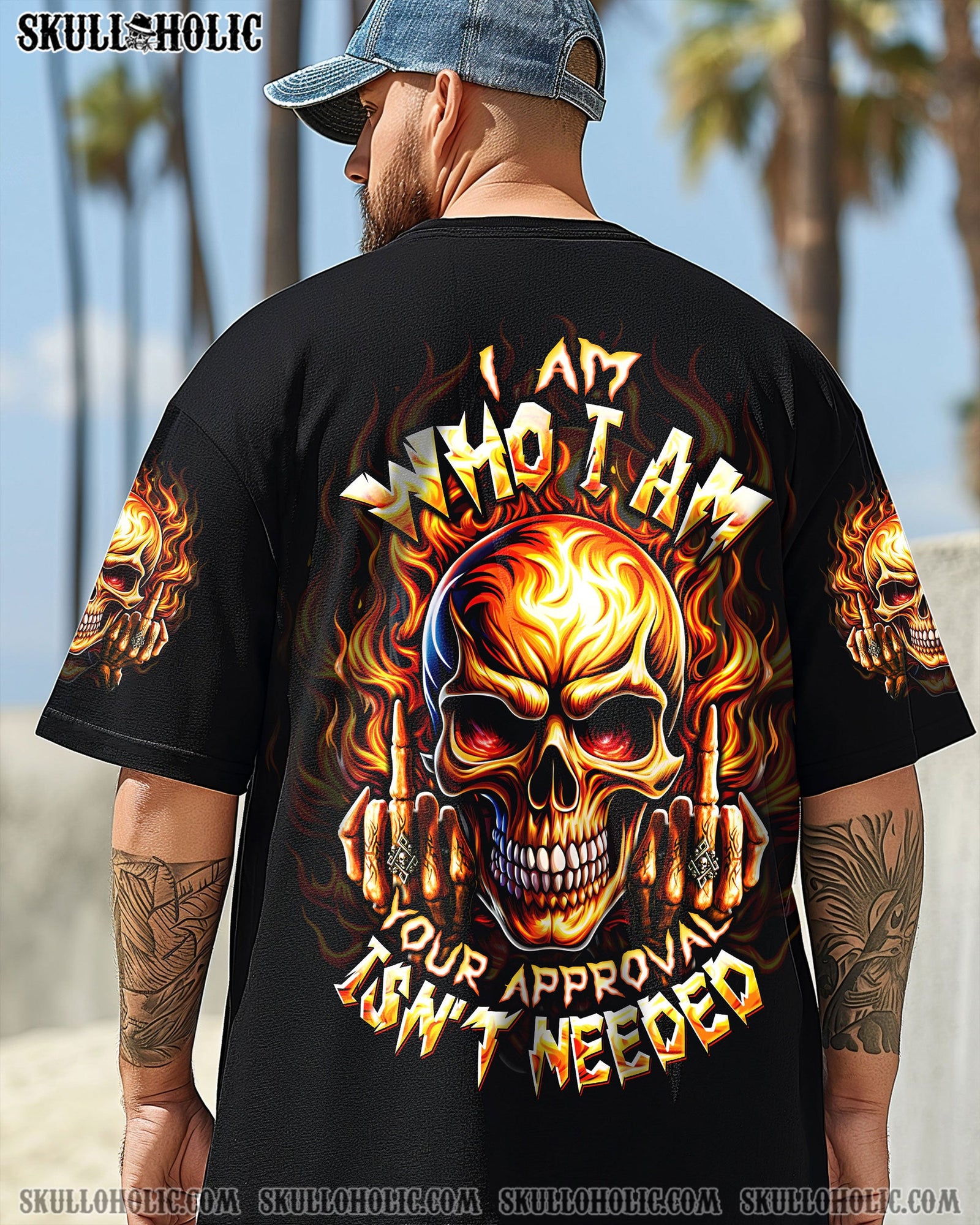 BLISSCORNERS I AM WHO I AM FIRE SKULL ALL OVER PRINT