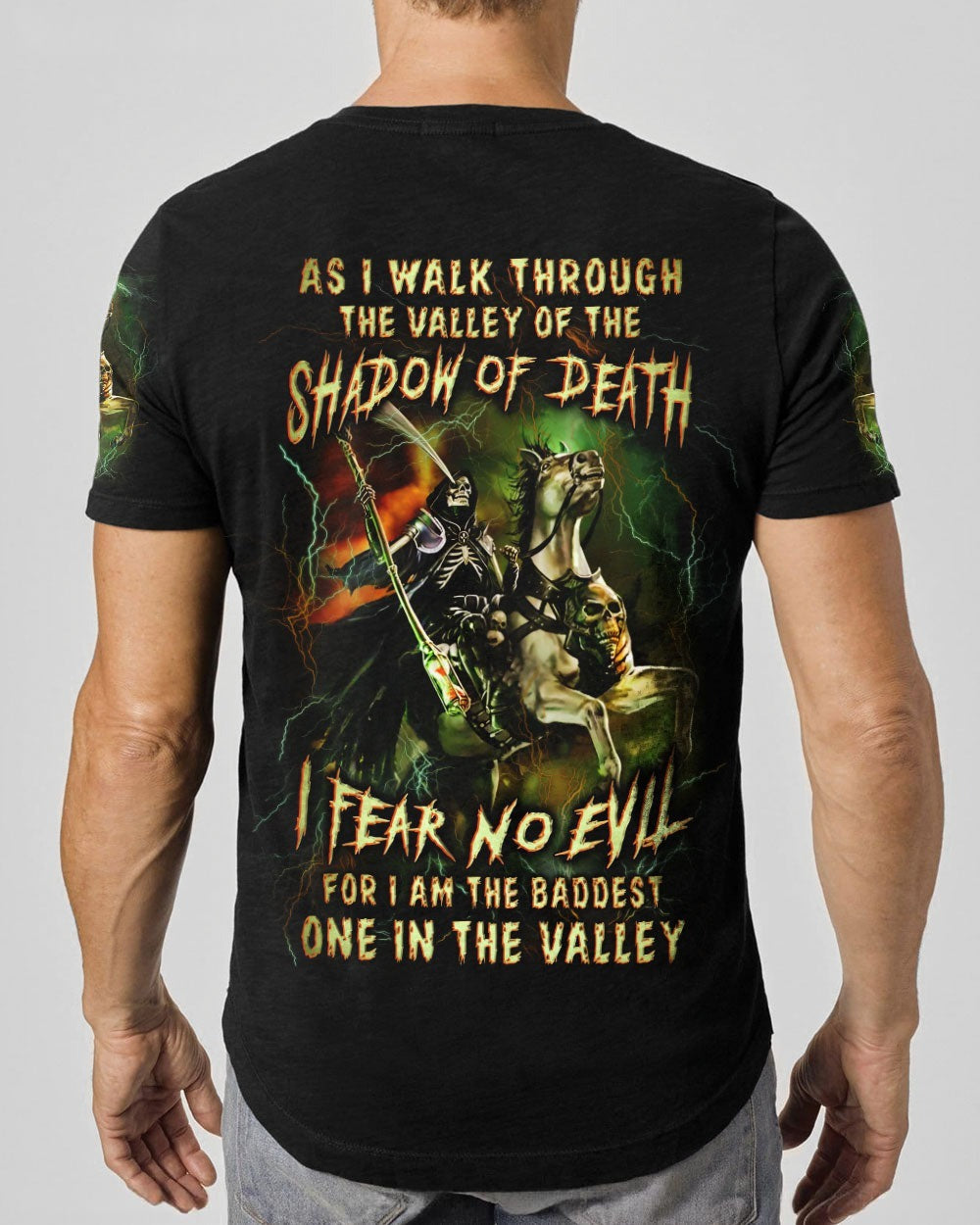 BLISSCORNERS AS I WALK THROUGH THE VALLEY SKULL REAPER ALL OVER PRINT