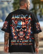 BLISSCORNERS AMERICA LIVE IT LOVE IT OR GET THE HELL OUT ALL OVER PRINT