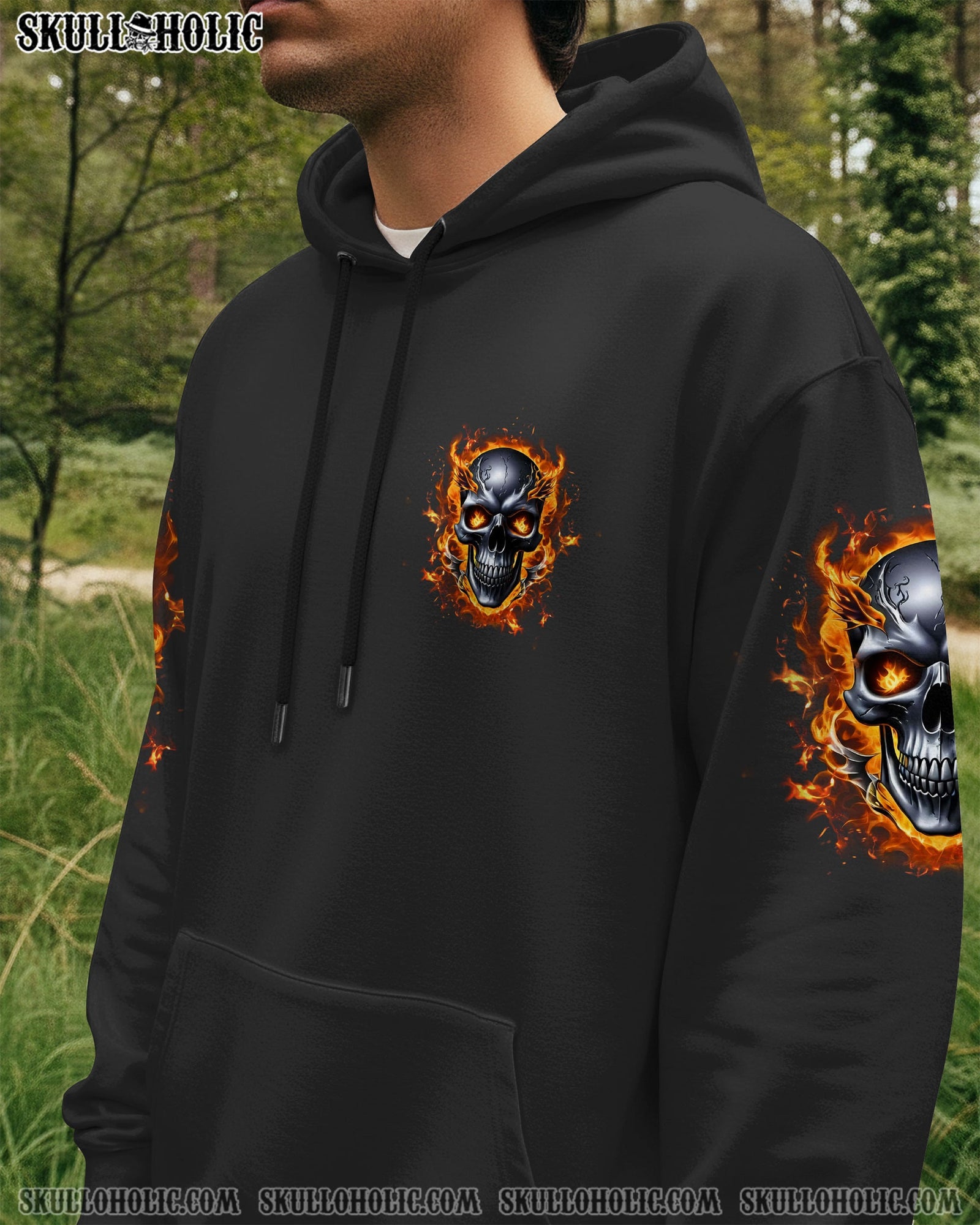 BLISSCORNERS YOUR DEMONS HIDE UNDER YOUR BED FIRE SKULL ALL OVER PRINT
