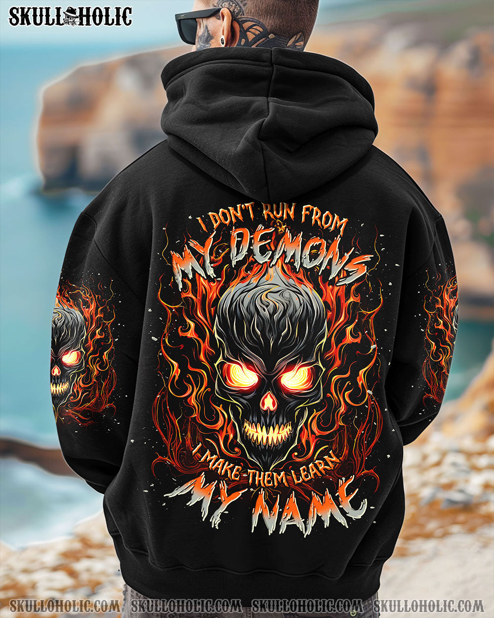 BLISSCORNERS I DON'T RUN FROM MY DEMONS SKULL ALL OVER PRINT