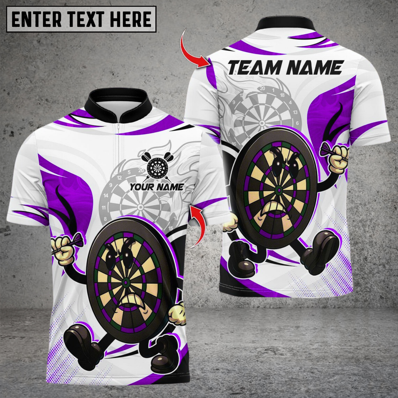 Blisscorners Darts Cartoon Angry Dartboard Multicolor Customized Name, Team Name 3D Shirts