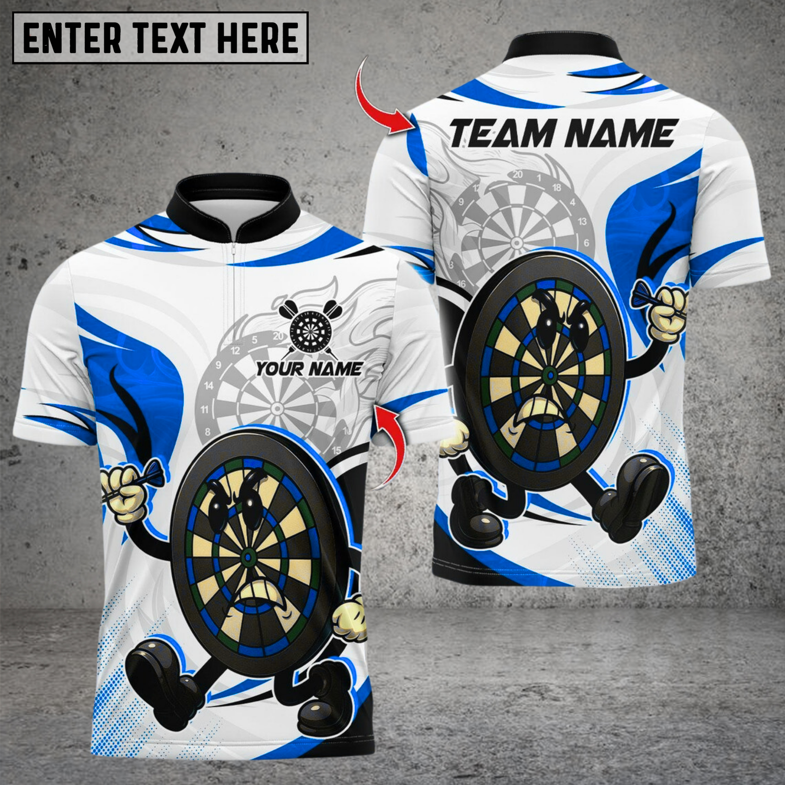 Blisscorners Darts Cartoon Angry Dartboard Multicolor Customized Name, Team Name 3D Shirts