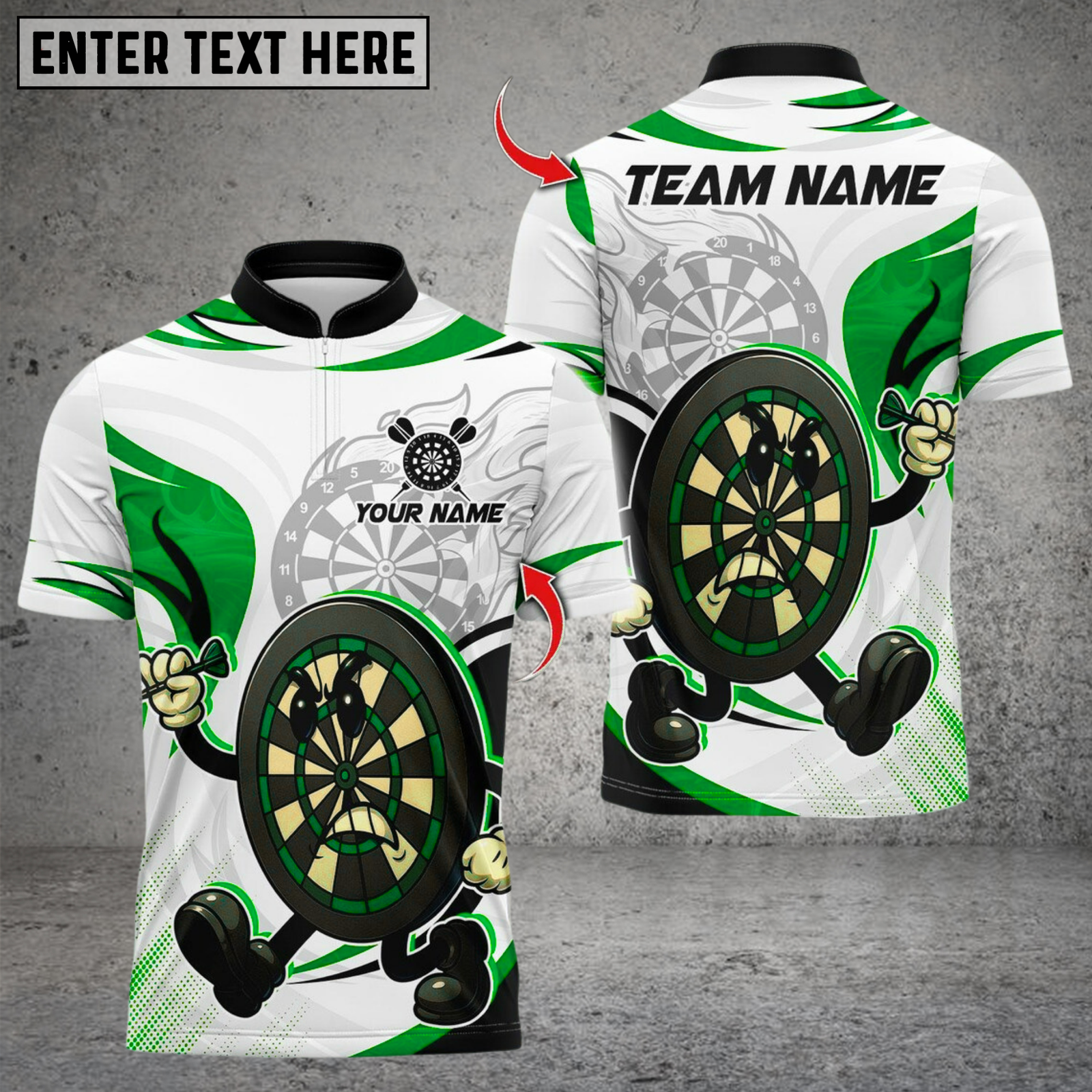 Blisscorners Darts Cartoon Angry Dartboard Multicolor Customized Name, Team Name 3D Shirts
