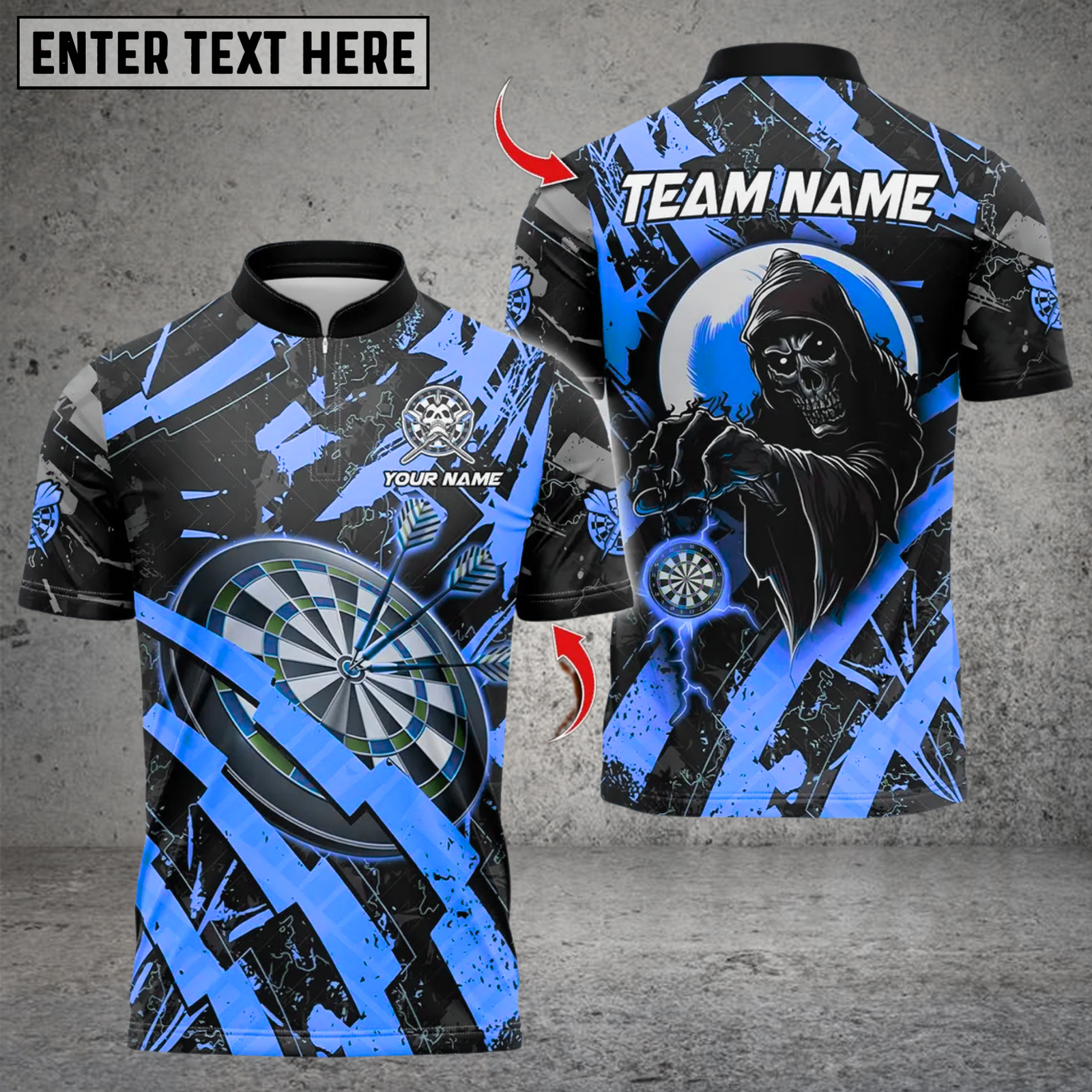 Blisscorners Darts Dartboard Skeleton Multicolor Customized Name, Team Name 3D Shirts