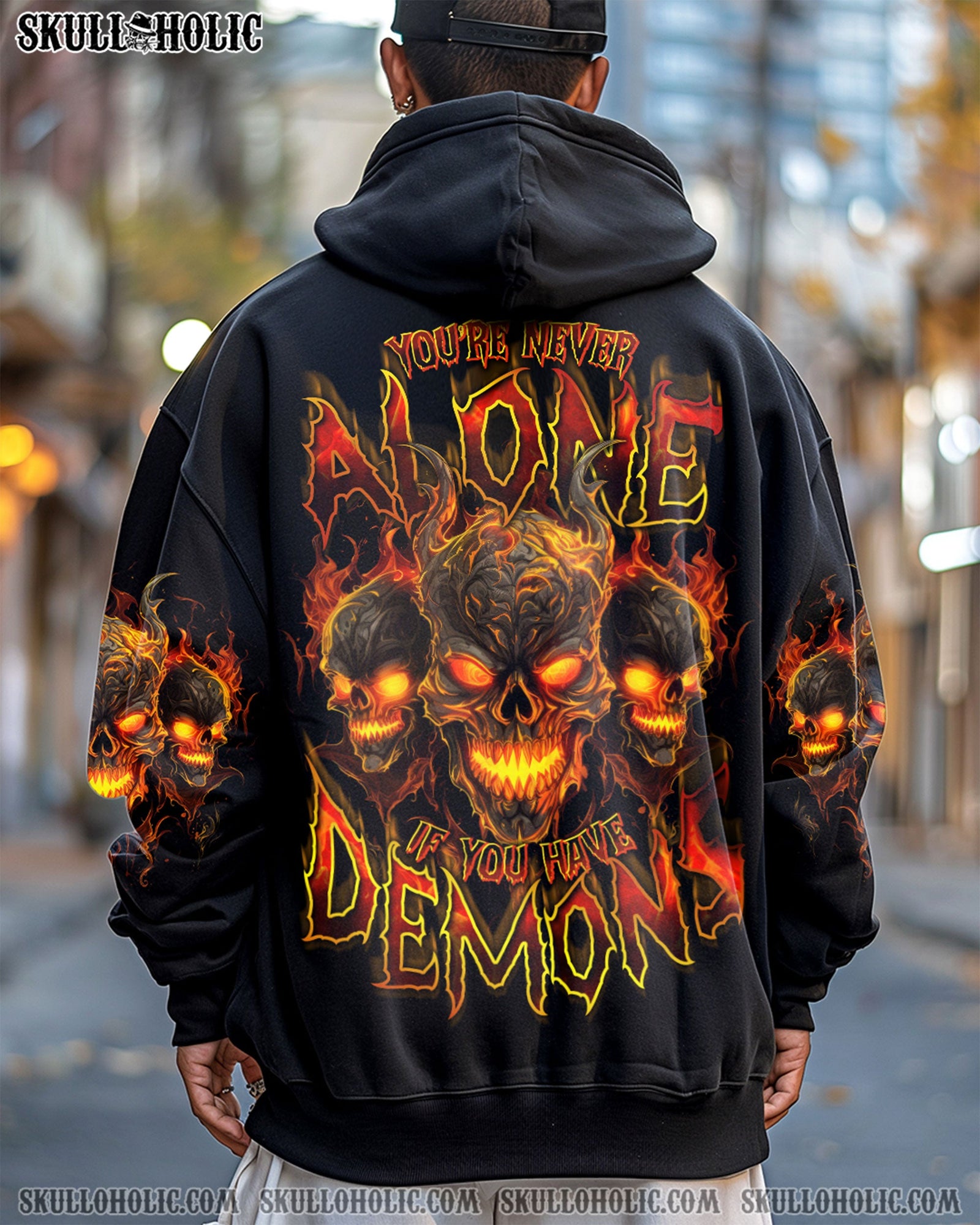 BLISSCORNERS YOU'RE NEVER ALONE DEMONS ALL OVER PRINT