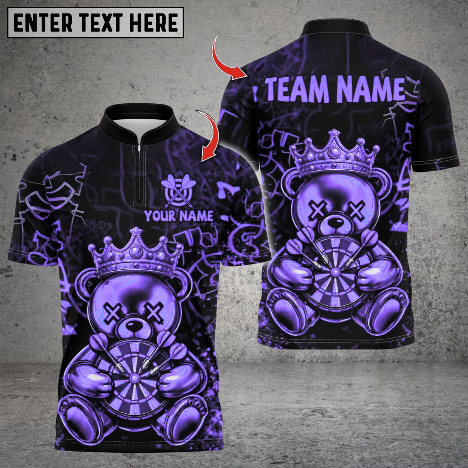Blisscorners Darts King Bear Dartboard Design Multicolor Customized Name, Team Name 3D Shirts