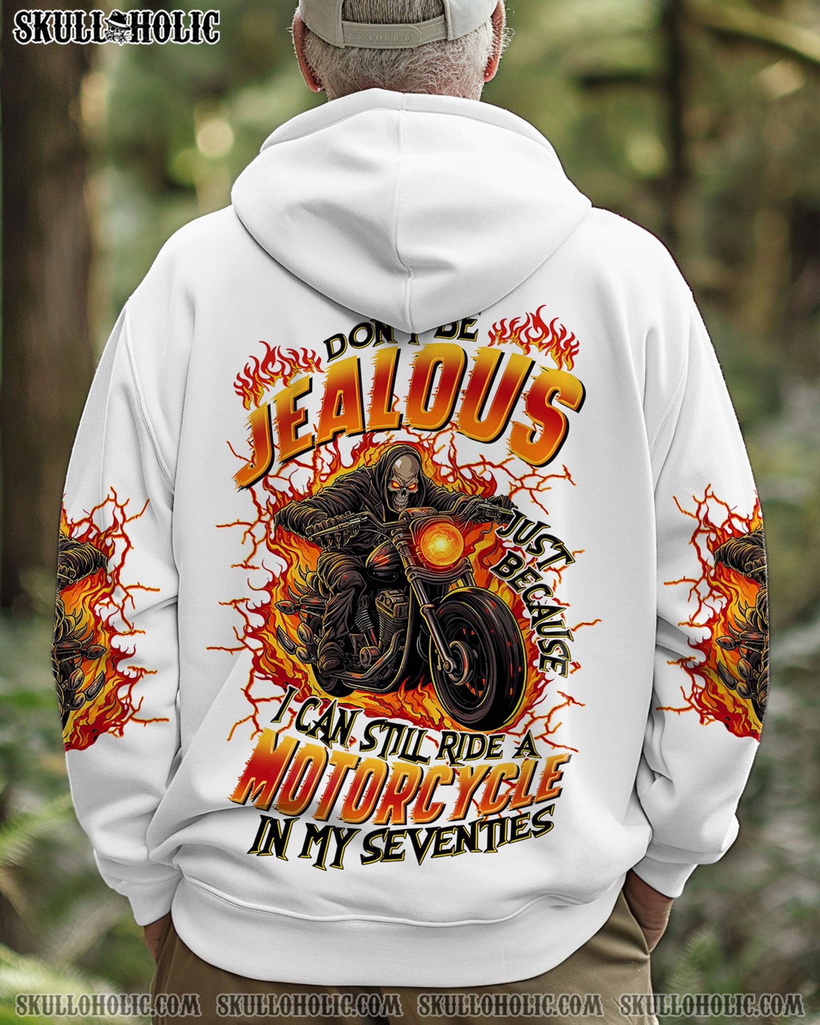 BLISSCORNERS DON'T BE JEALOUS BIKER SKULL ALL OVER PRINT