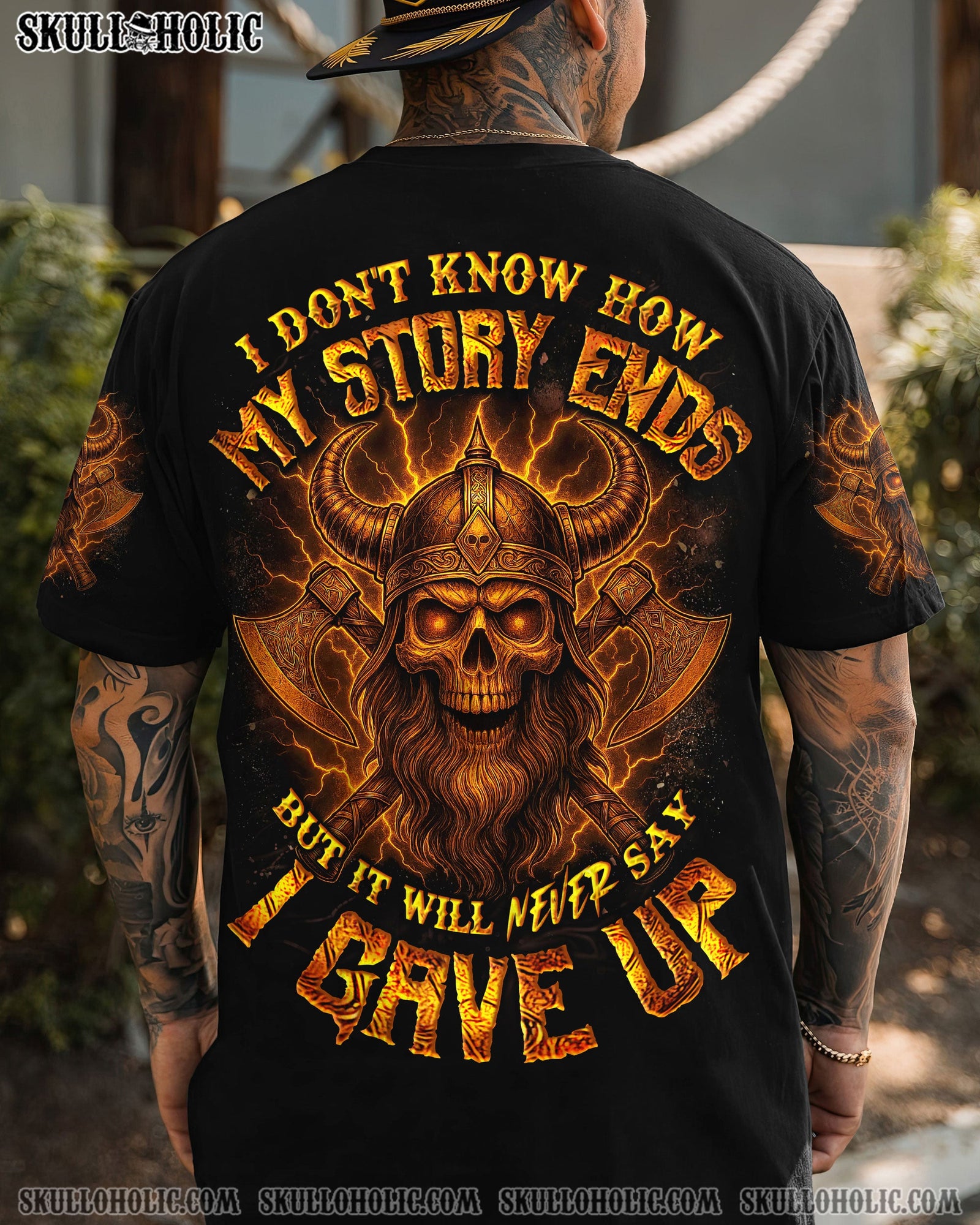 BLISSCORNERS I DON'T KNOW HOW MY STORY ENDS VIKING SKULL ALL OVER PRINT