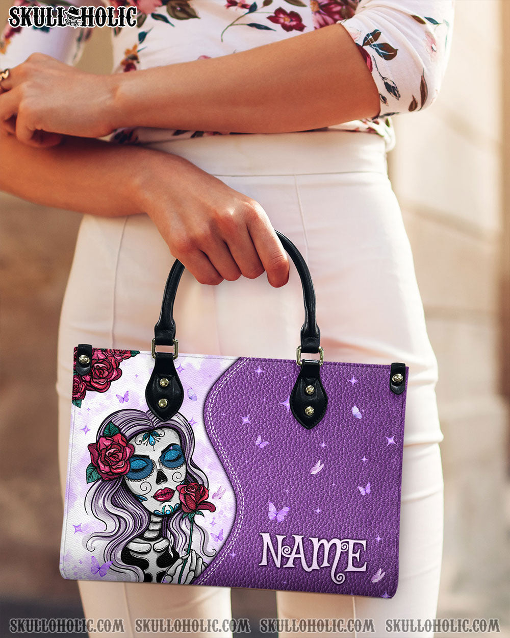 BLISSCORNERS SKULL LADY LEATHER HANDBAG