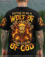 BLISSCORNERS BETTER TO BE A WOLF OF ODIN THAN A LAMB OF GOD VIKING SKULL ALL OVER PRINT