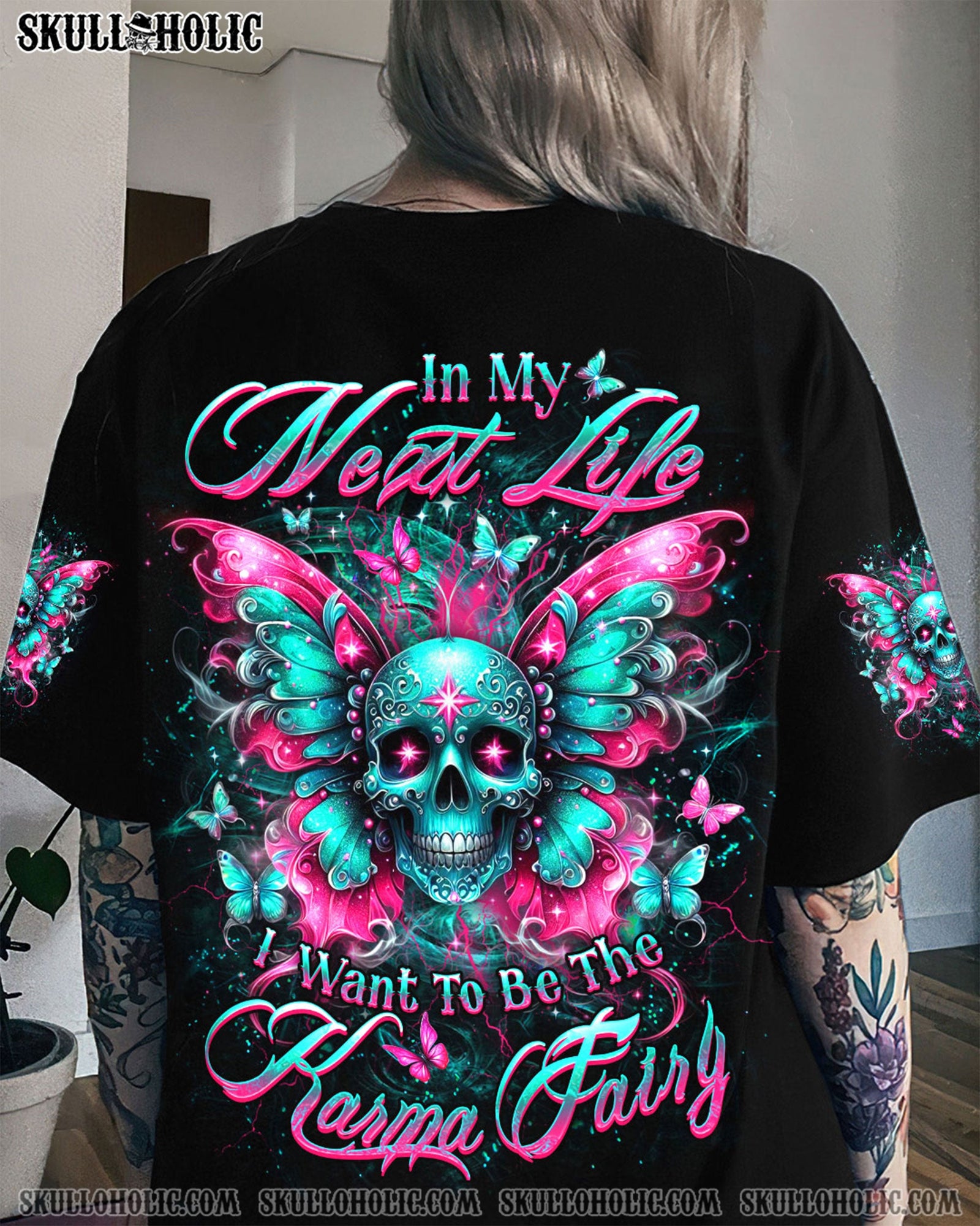BLISSCORNERS KARMA FAIRY SKULL WINGS ALL OVER PRINT