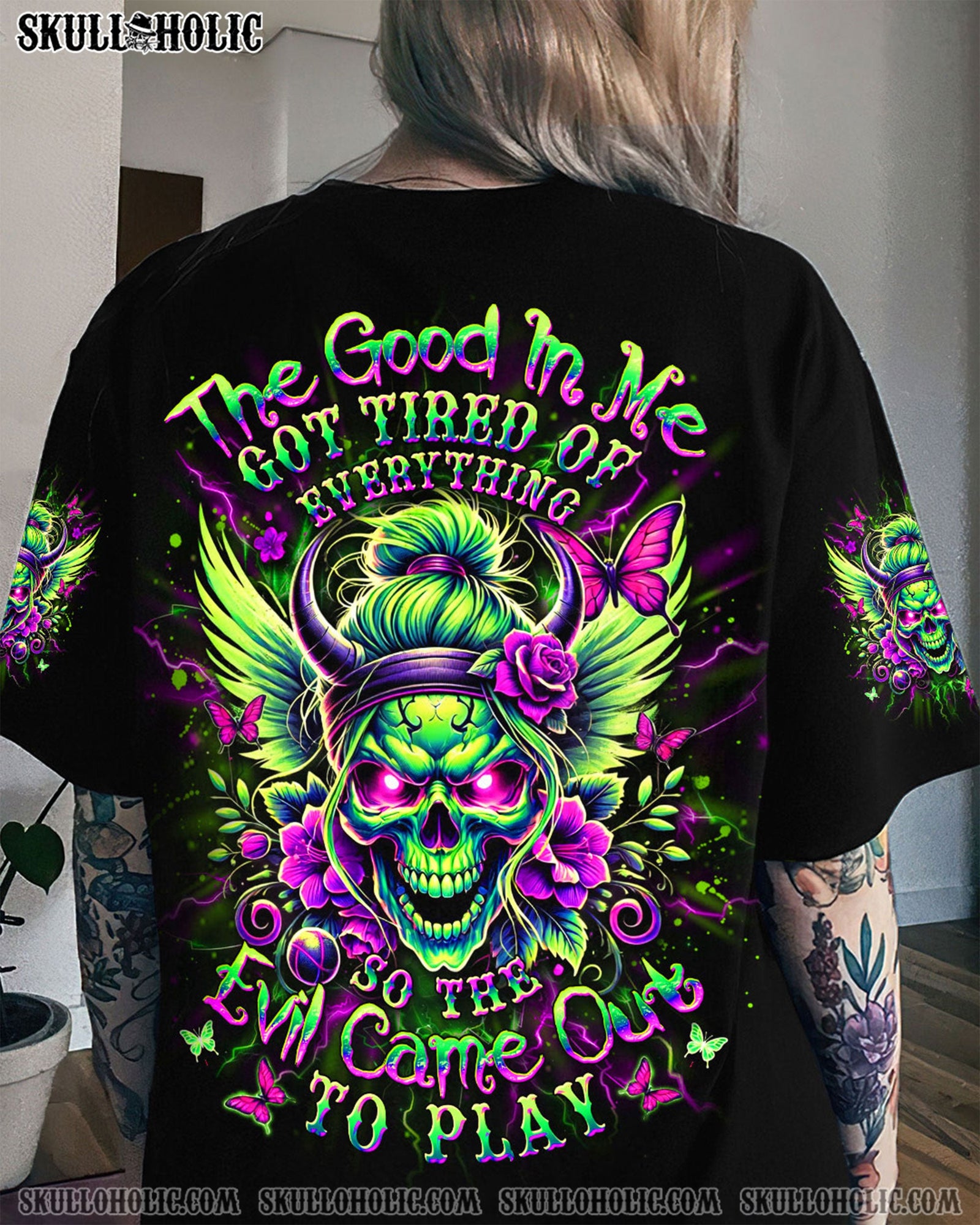 BLISSCORNERS THE GOOD IN ME GOT TIRED OF ALL OVER PRINT