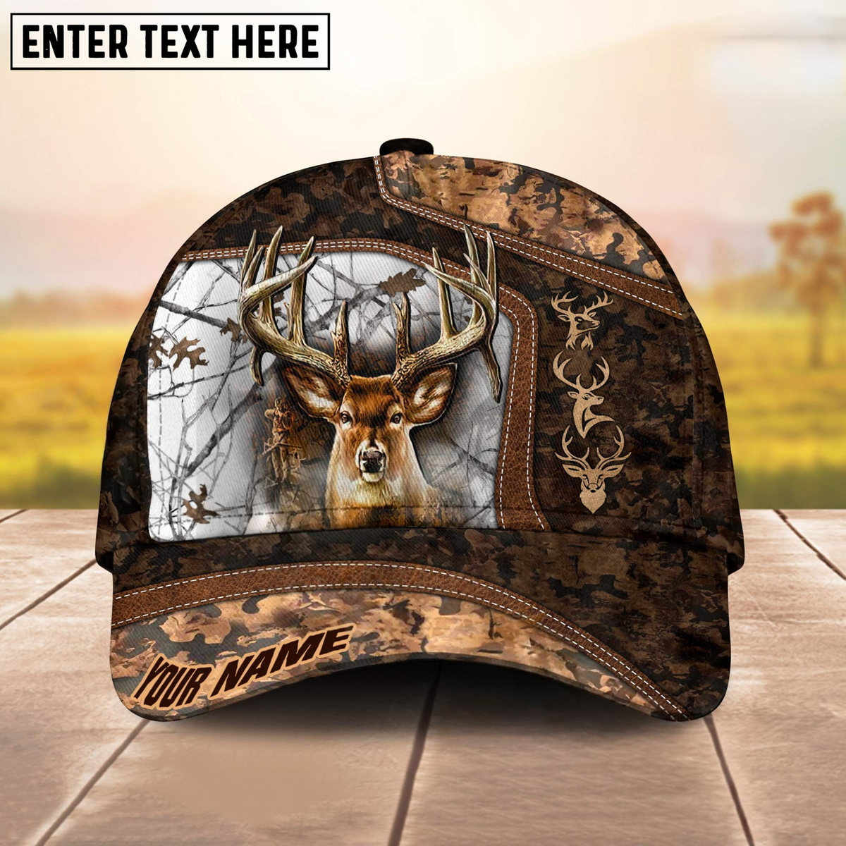 Blisscorners Collab Artist Deer Hunting Camo Ver2 Personalized Hat 3D Printed Multicolor