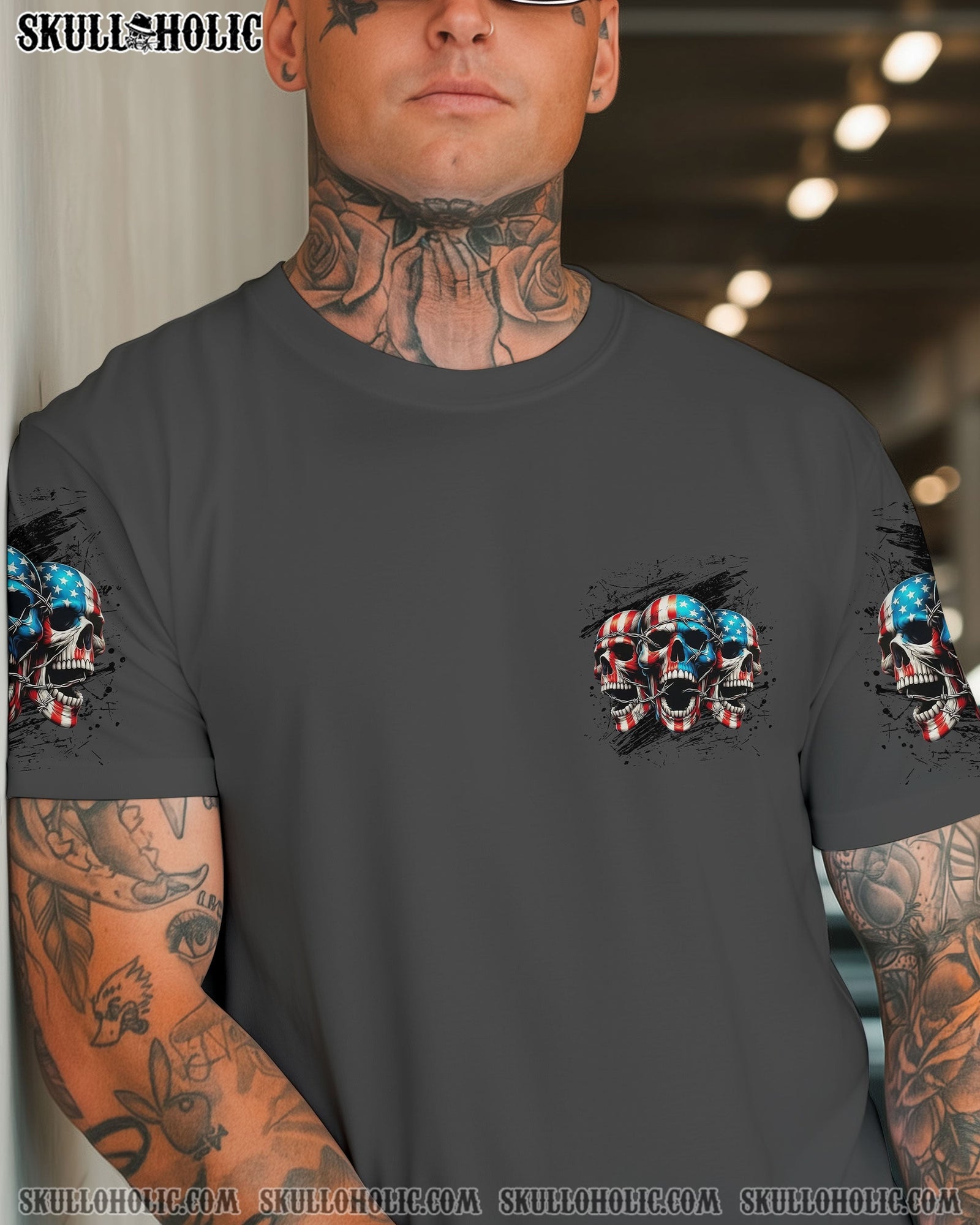 BLISSCORNERS I HAVE 3 SIDES 3 SKULLS ALL OVER PRINT