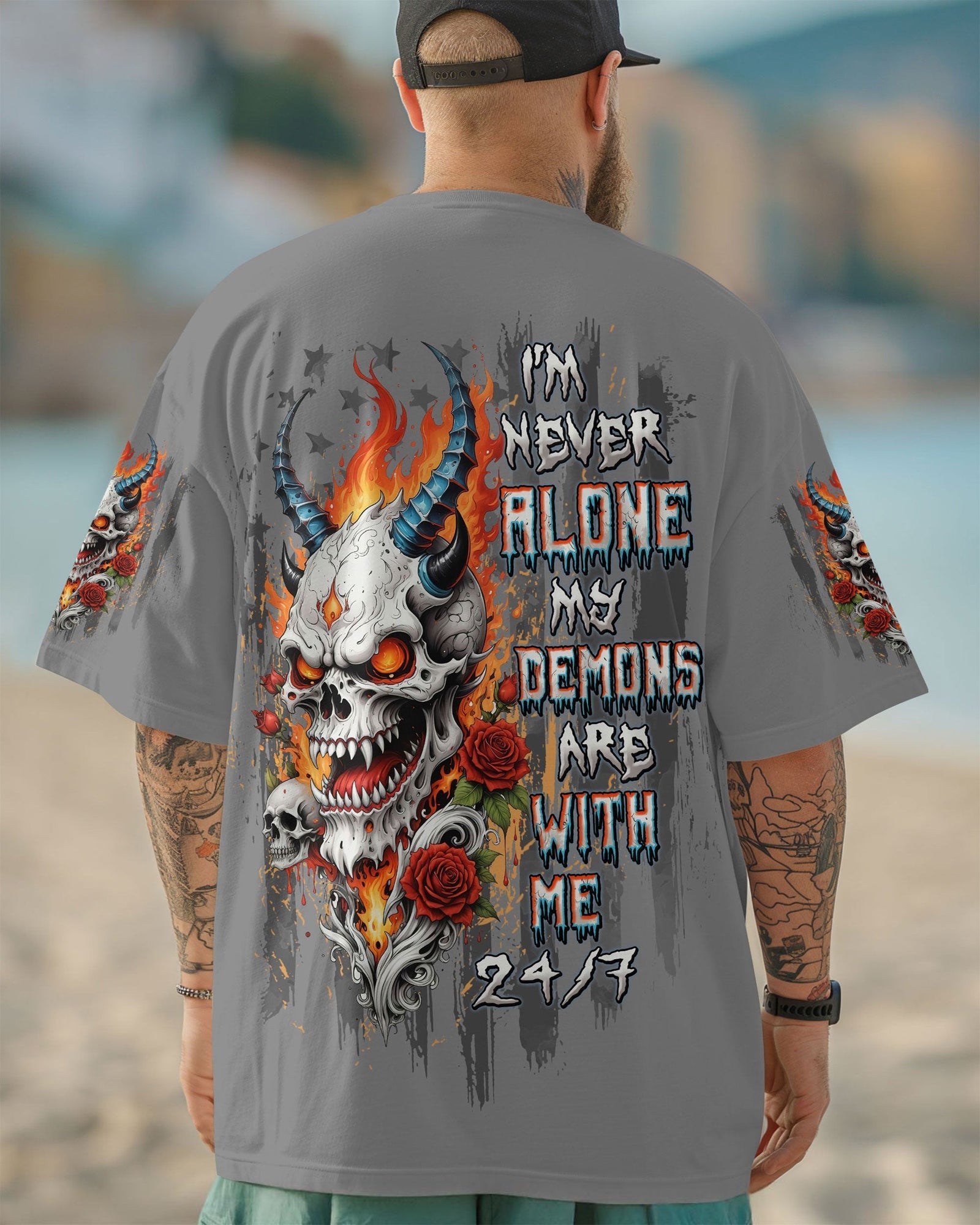 BLISSCORNERS I'M NEVER ALONE SKULL ALL OVER PRINT