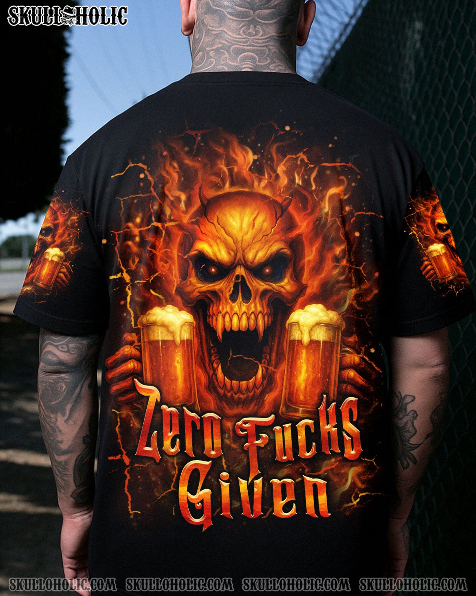 BLISSCORNERS ZERO F GIVEN SKULL BEER ALL OVER PRINT
