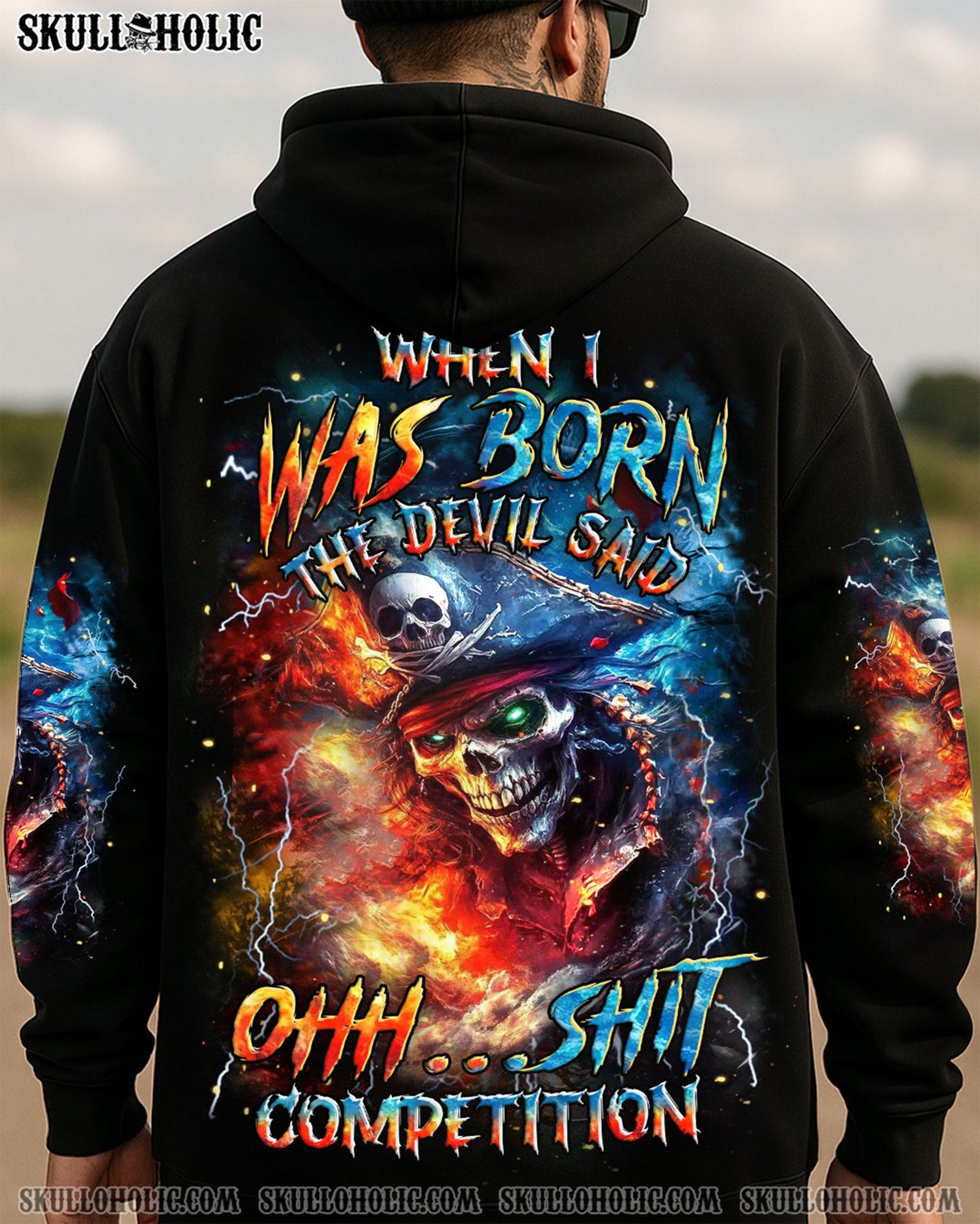 BLISSCORNERS WHEN I WAS BORN PIRATE SKULL ALL OVER PRINT
