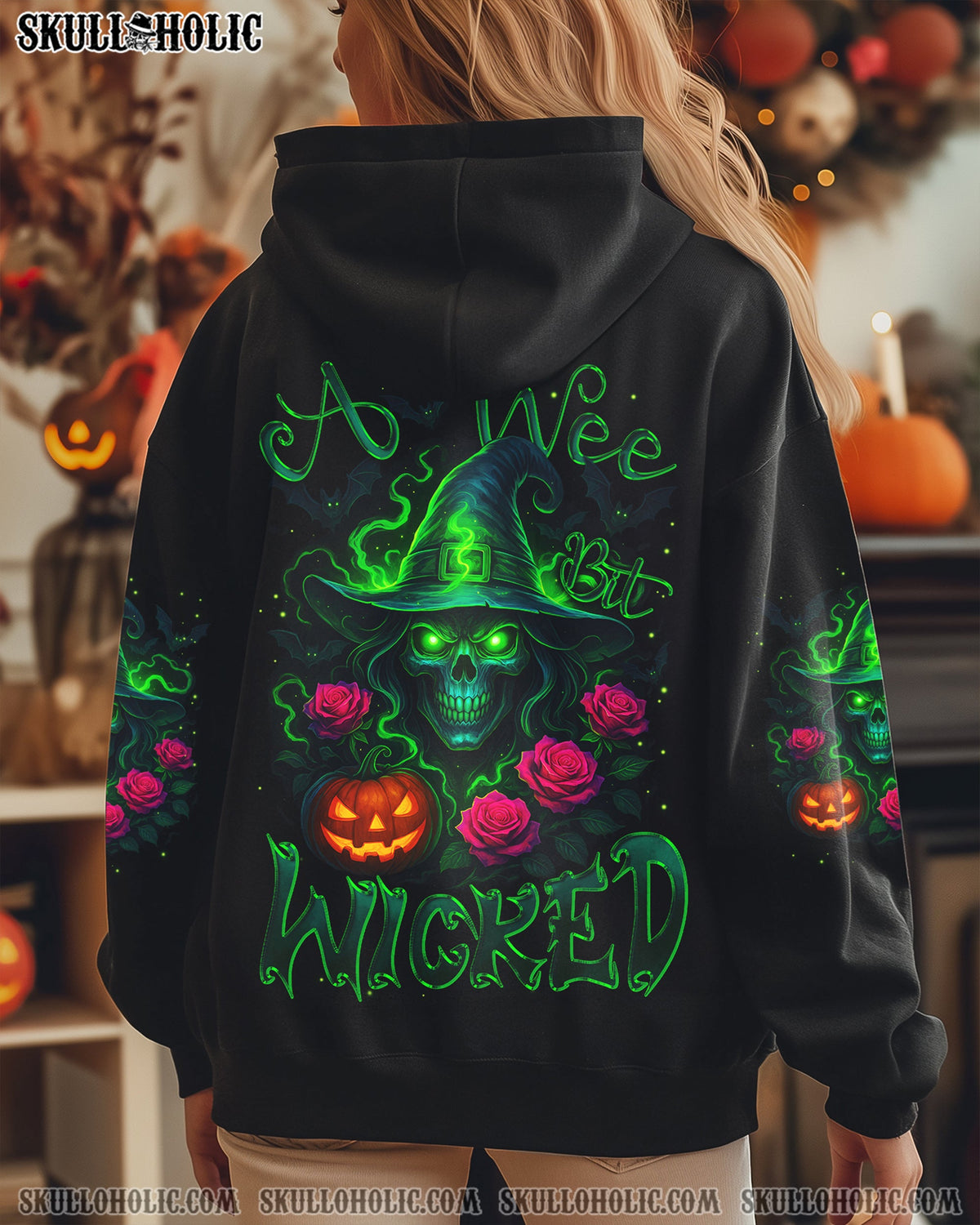 BLISSCORNERS A WEE BIT WICKED SKULL HALLOWEEN ALL OVER PRINT
