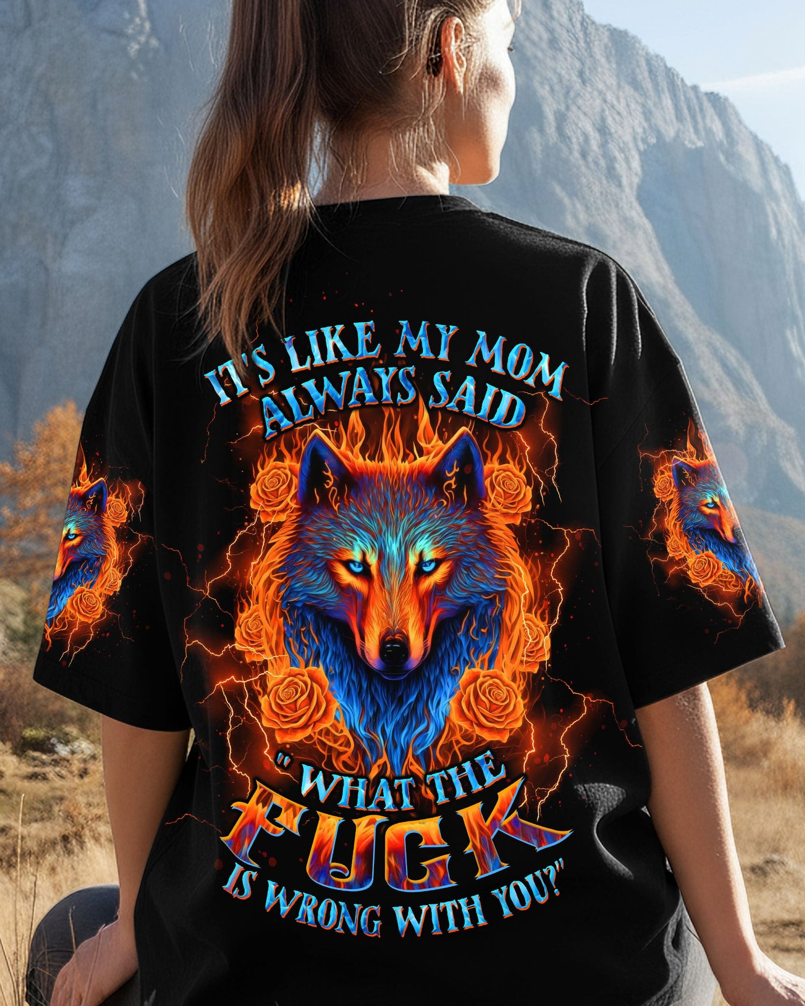 BLISSCORNERS IT'S LIKE MY MOM ALWAYS SAID WOLF ALL OVER PRINT