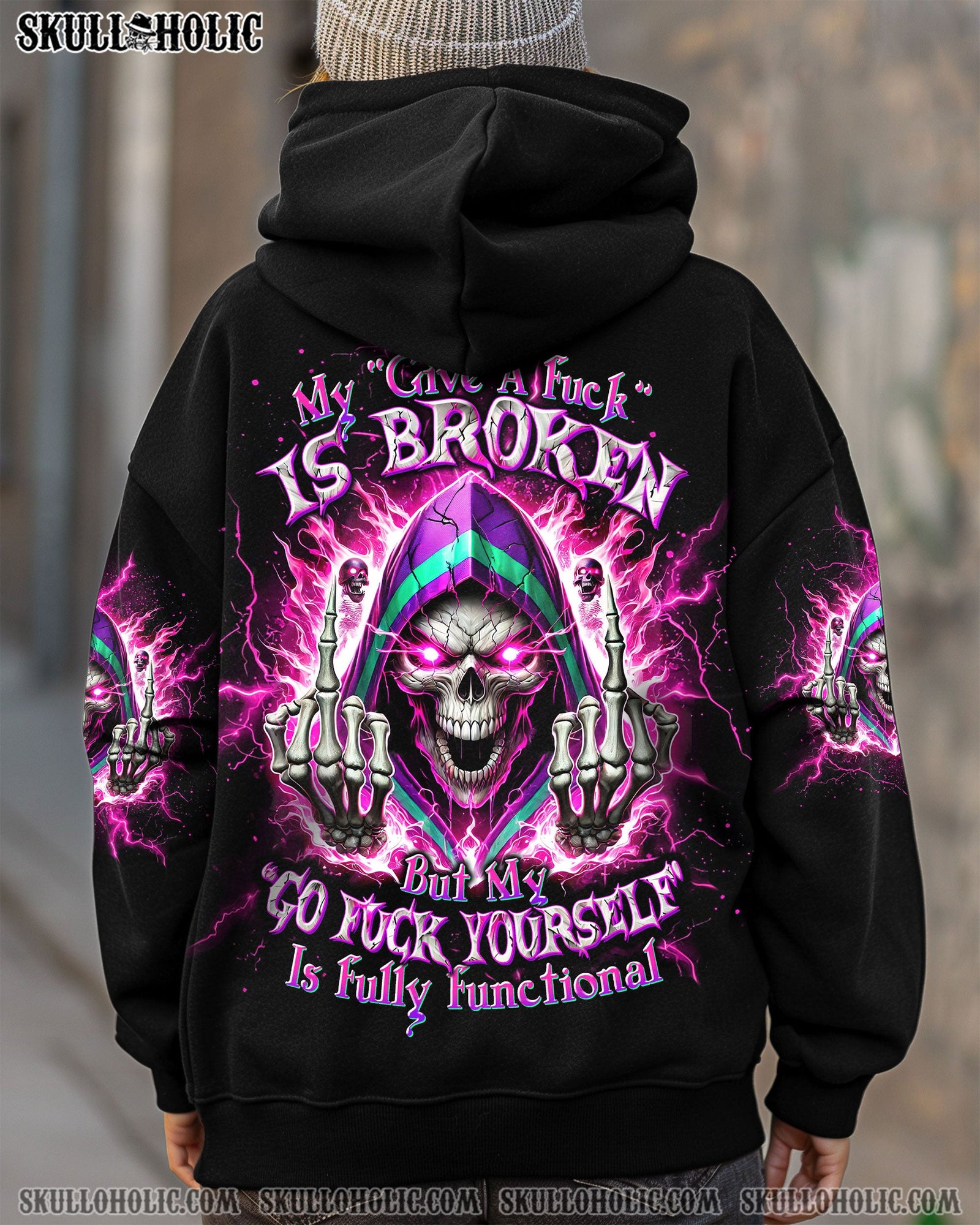 BLISSCORNERS MY GIVE A F IS BROKEN REAPER FIRE SKULL ALL OVER PRINT