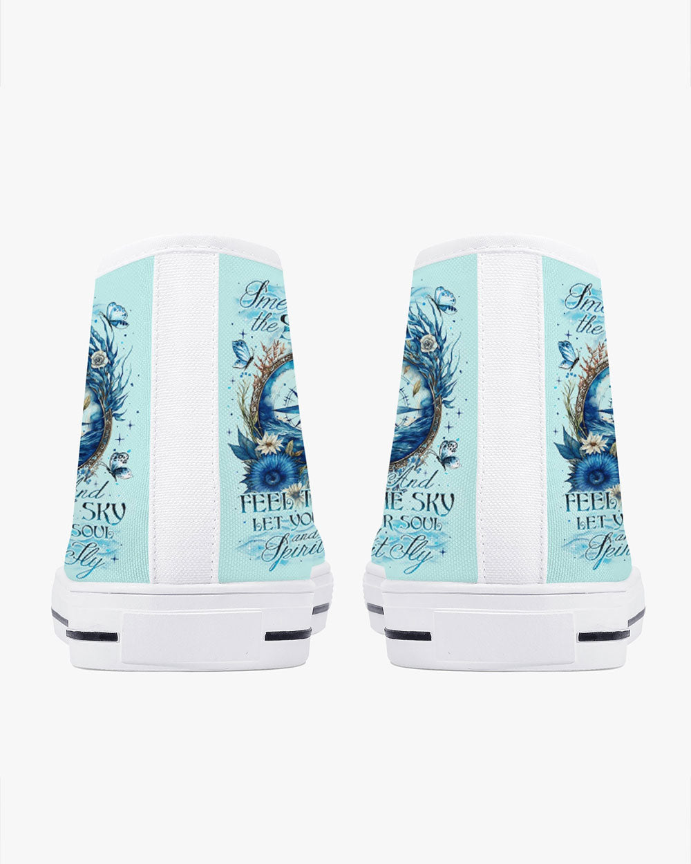 BLISSCORNERS SMELL THE SEA AND FEEL THE SKY HIGH TOP CANVAS SHOES