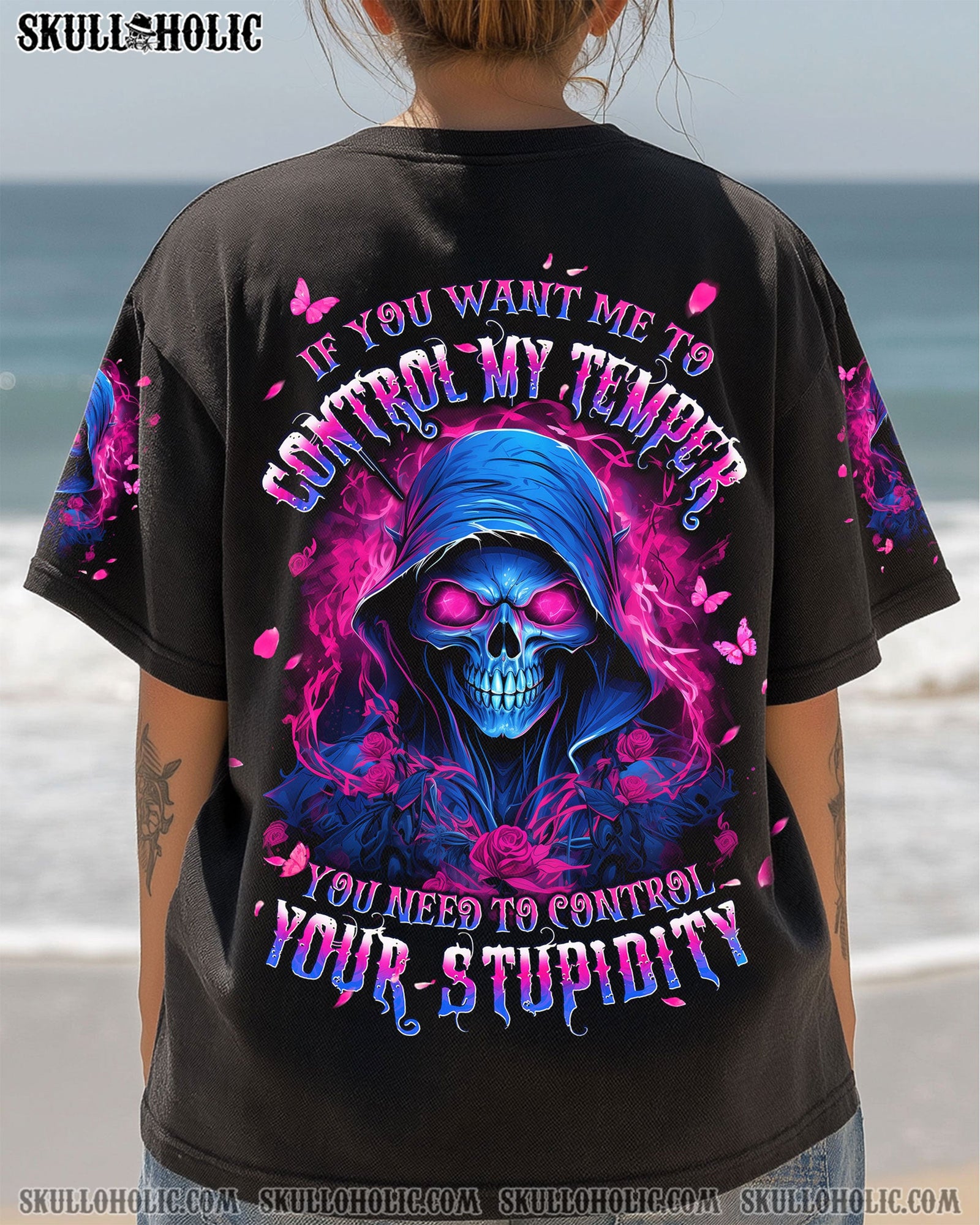 BLISSCORNERS IF YOU WANT ME TO CONTROL MY TEMPER ALL OVER PRINT