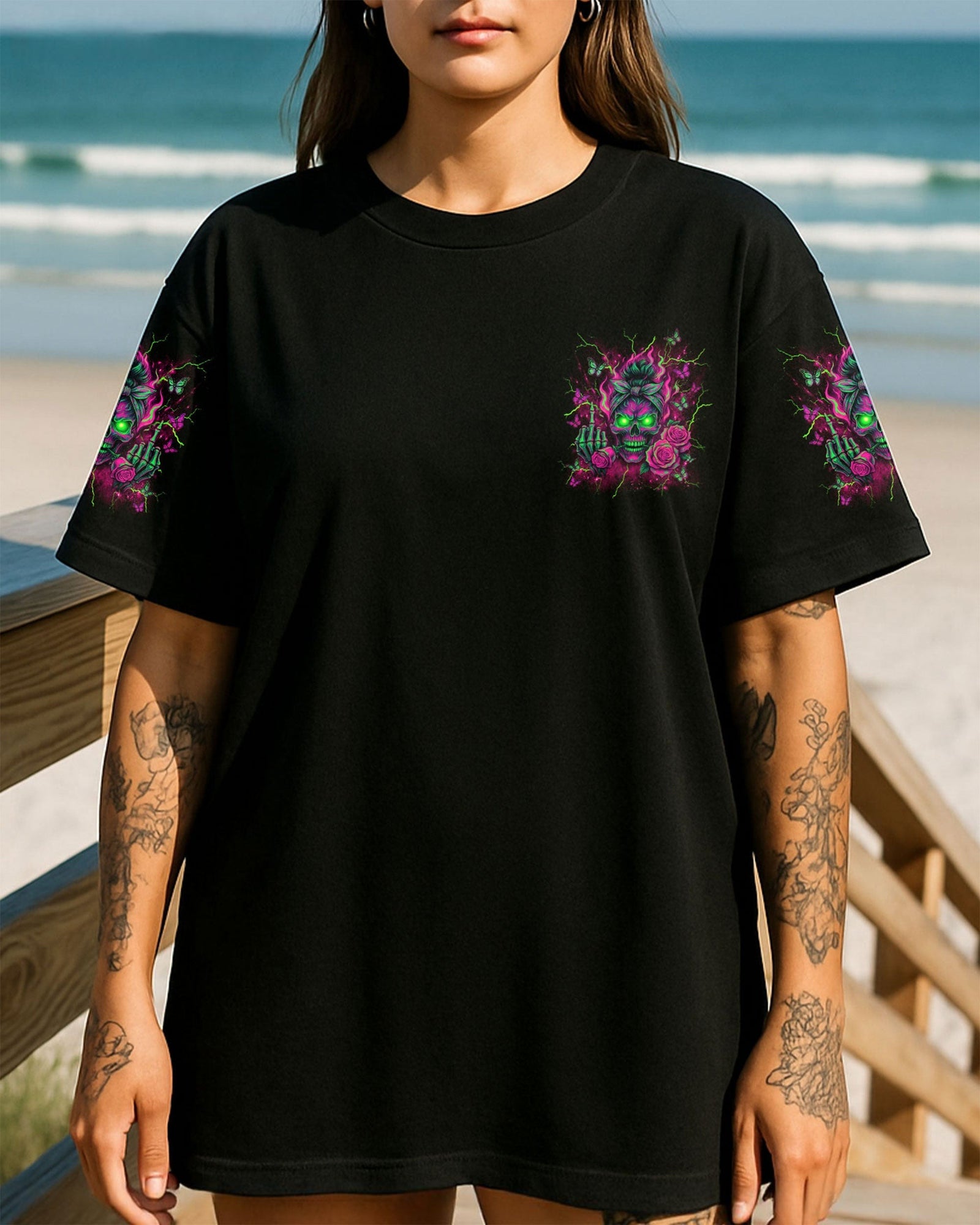 BLISSCORNERS I MATCH ENERGY SKULL MESSY BUN ALL OVER PRINT