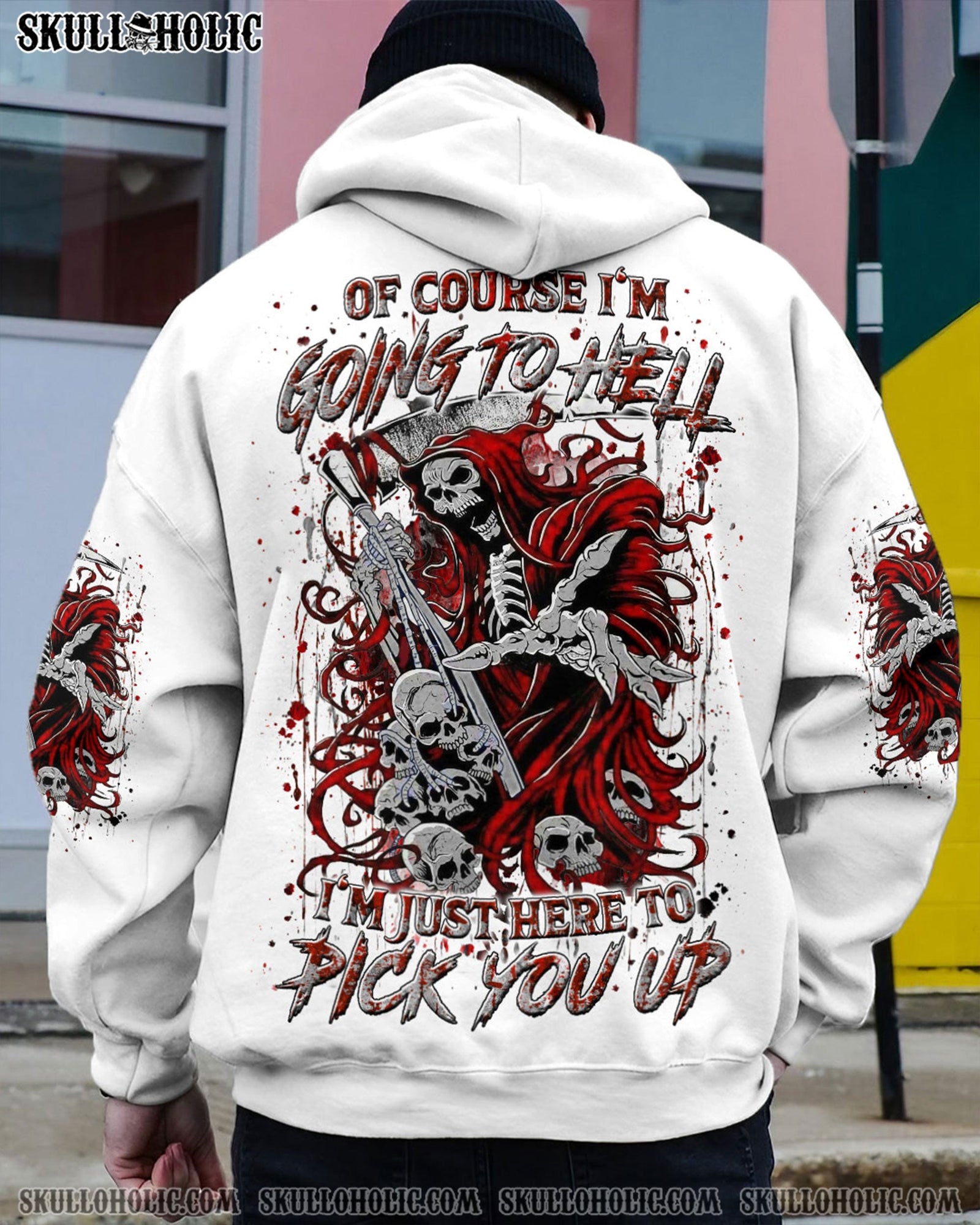 BLISSCORNERS OF COURSE I'M GOING TO HELL SKULL REAPER ALL OVER PRINT