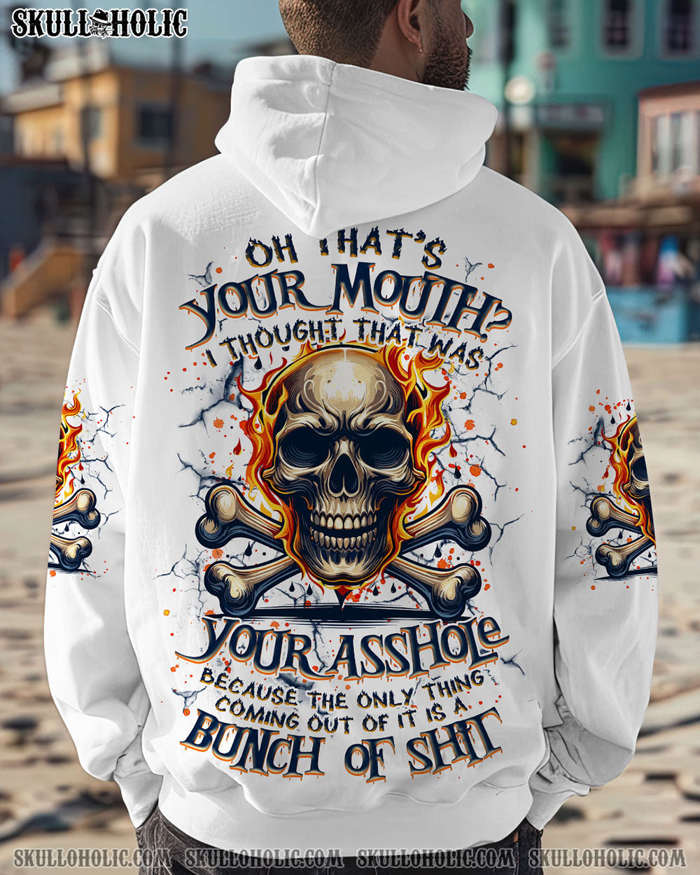BLISSCORNERS OH THAT'S YOUR MOUTH SKULL BONES ALL OVER PRINT