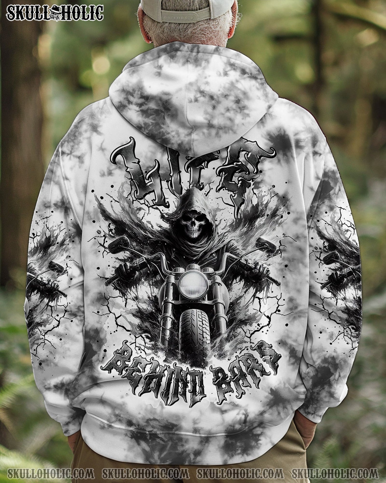 BLISSCORNERS LIFE BEHIND BARS BIKER SKULL ALL OVER PRINT