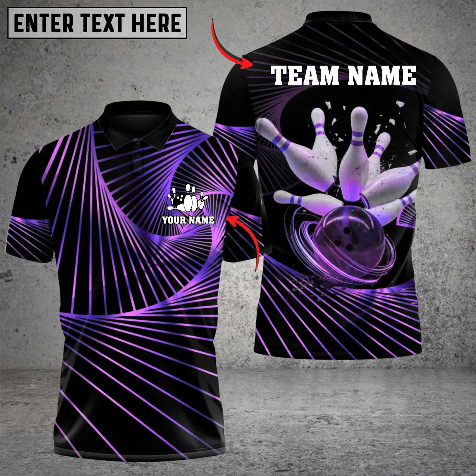 Blisscorners Bowling Golden Energy Multicolor Customized Name Team Name 3D Shirts