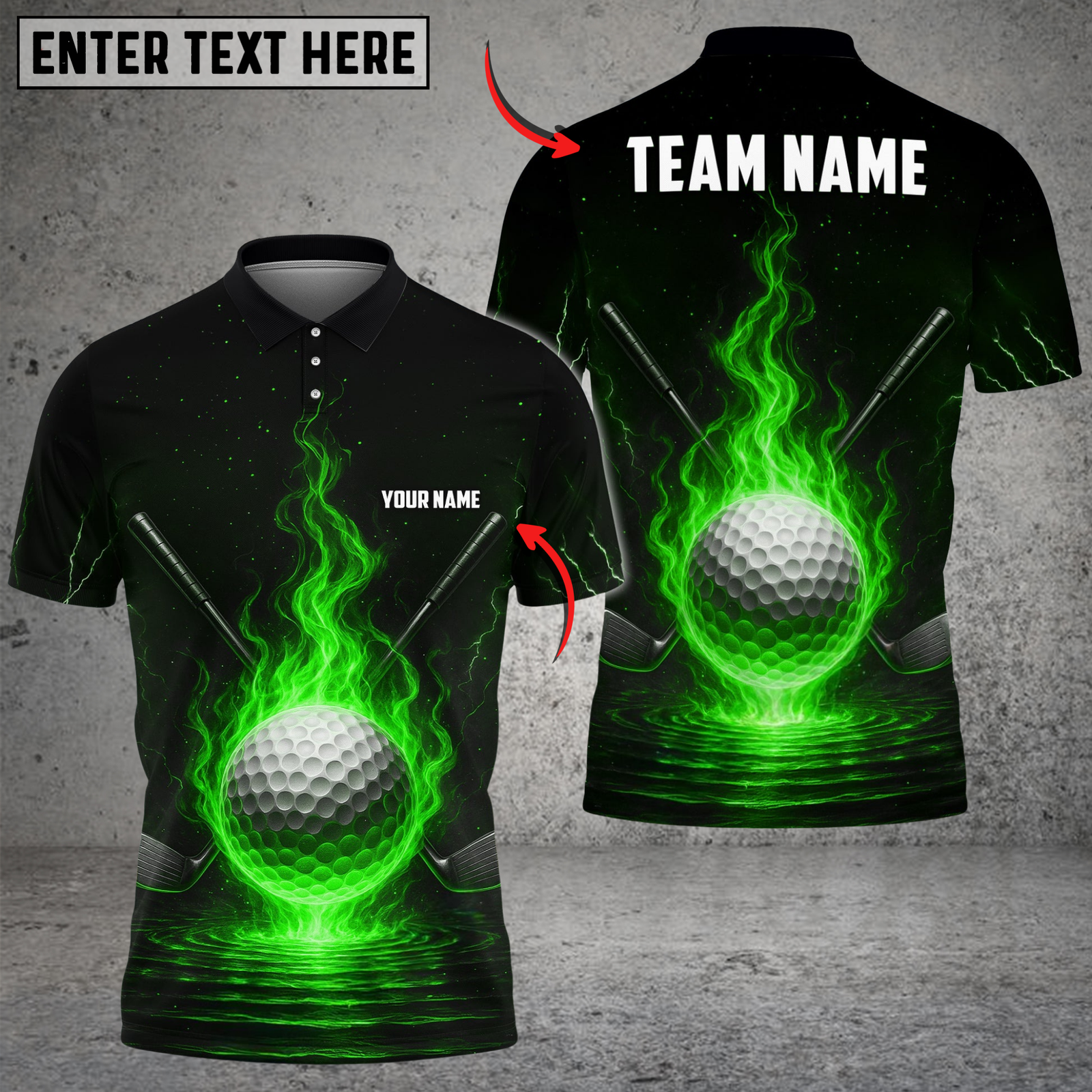 Blisscorners Golf Flaming Golf Multicolor Customized Name, Team Name 3D Shirts