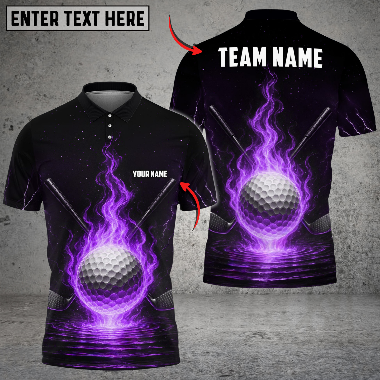 Blisscorners Golf Flaming Golf Multicolor Customized Name, Team Name 3D Shirts