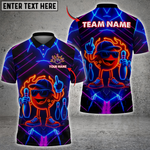 Blisscorners Bowling Neon Flame Multicolor Customized Name, Team Name 3D Shirts